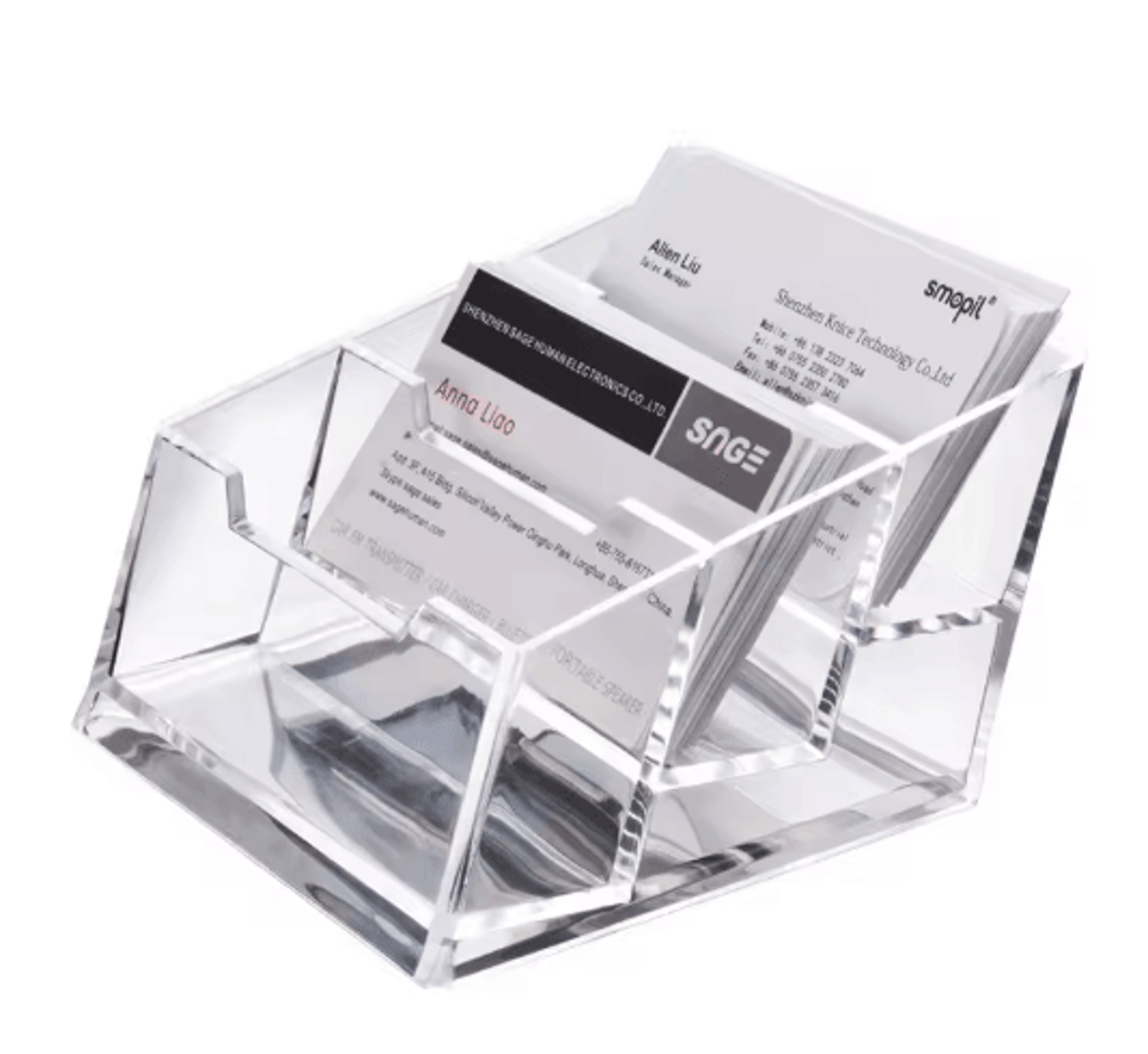 Transparent Three Layer Business Card Holder Desktop Exhibition Card Display Box 4