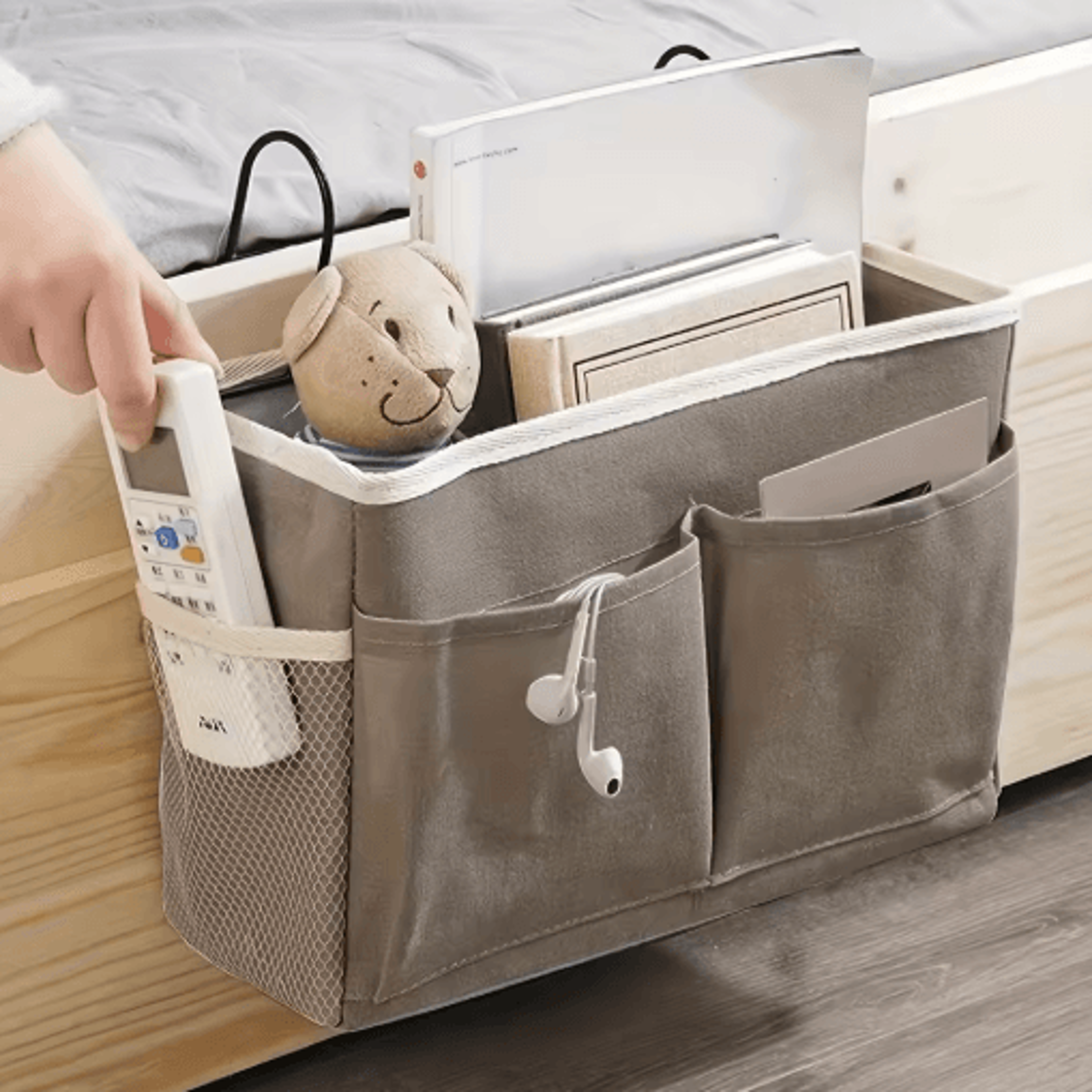 Minimalist Bedhead Storage Rack And Wall Mounted Bedside Basket 1