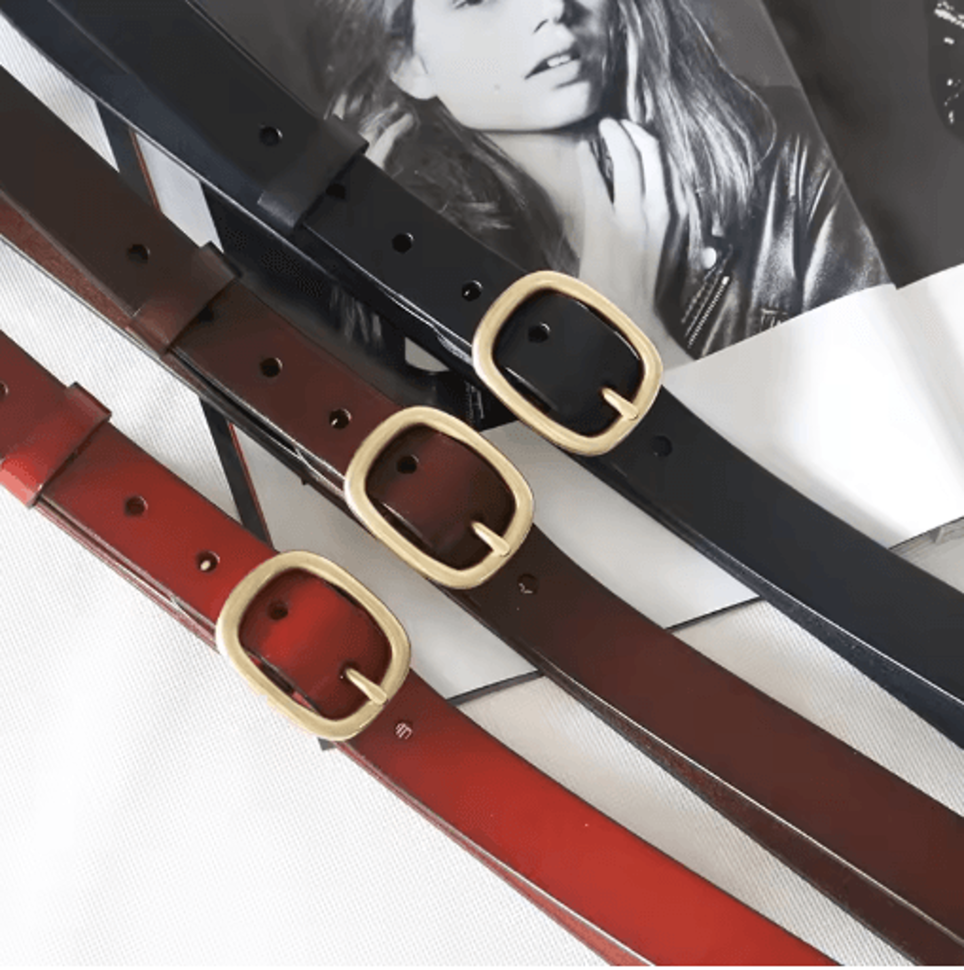 DINISITON Womens Genuine Leather Belt Vintage Gold Pin Buckle Strap For Jeans And Dresses 4