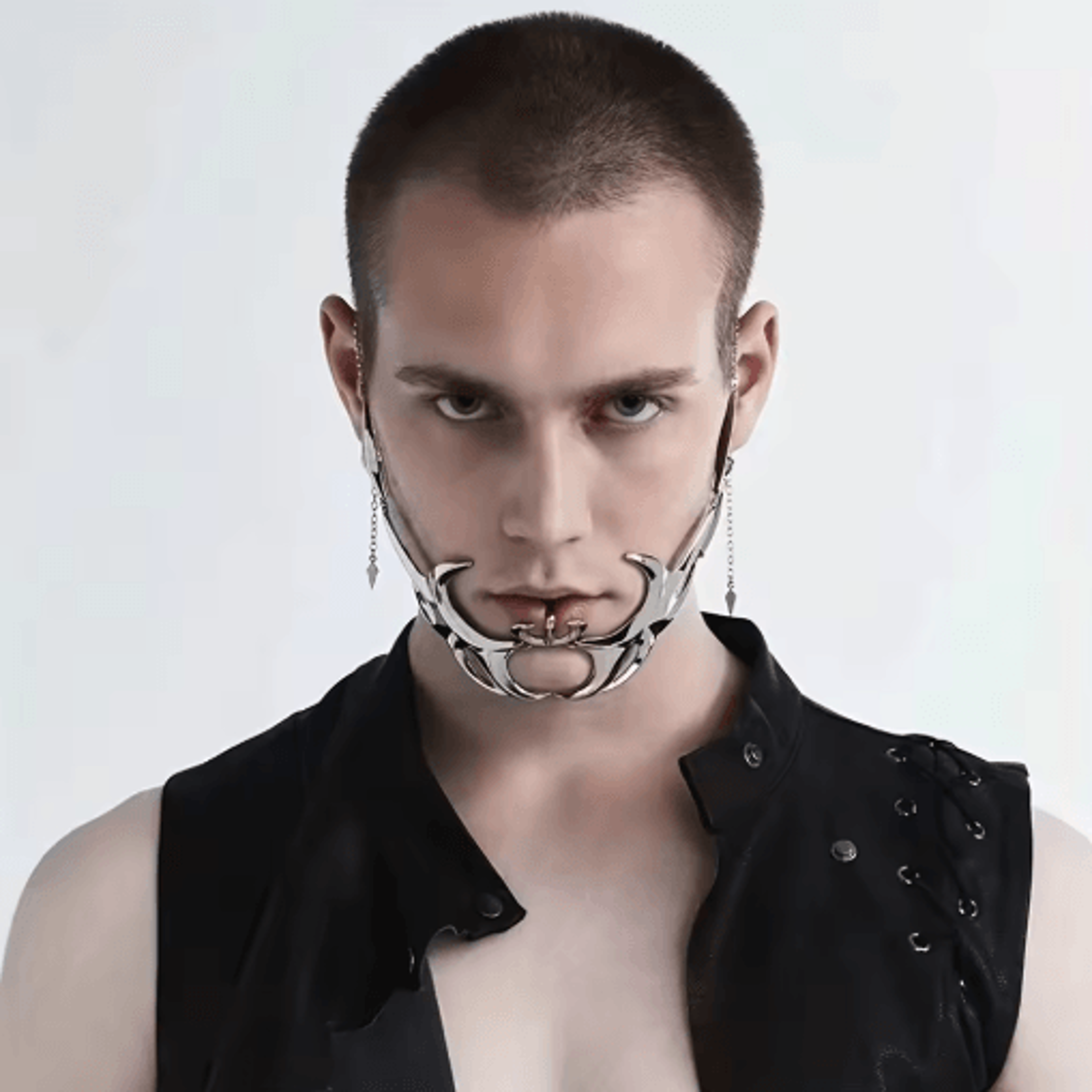 Metal Mechanical Mask Niche Design Adjustable Facial Decoration For Cosplay And Role Play 5