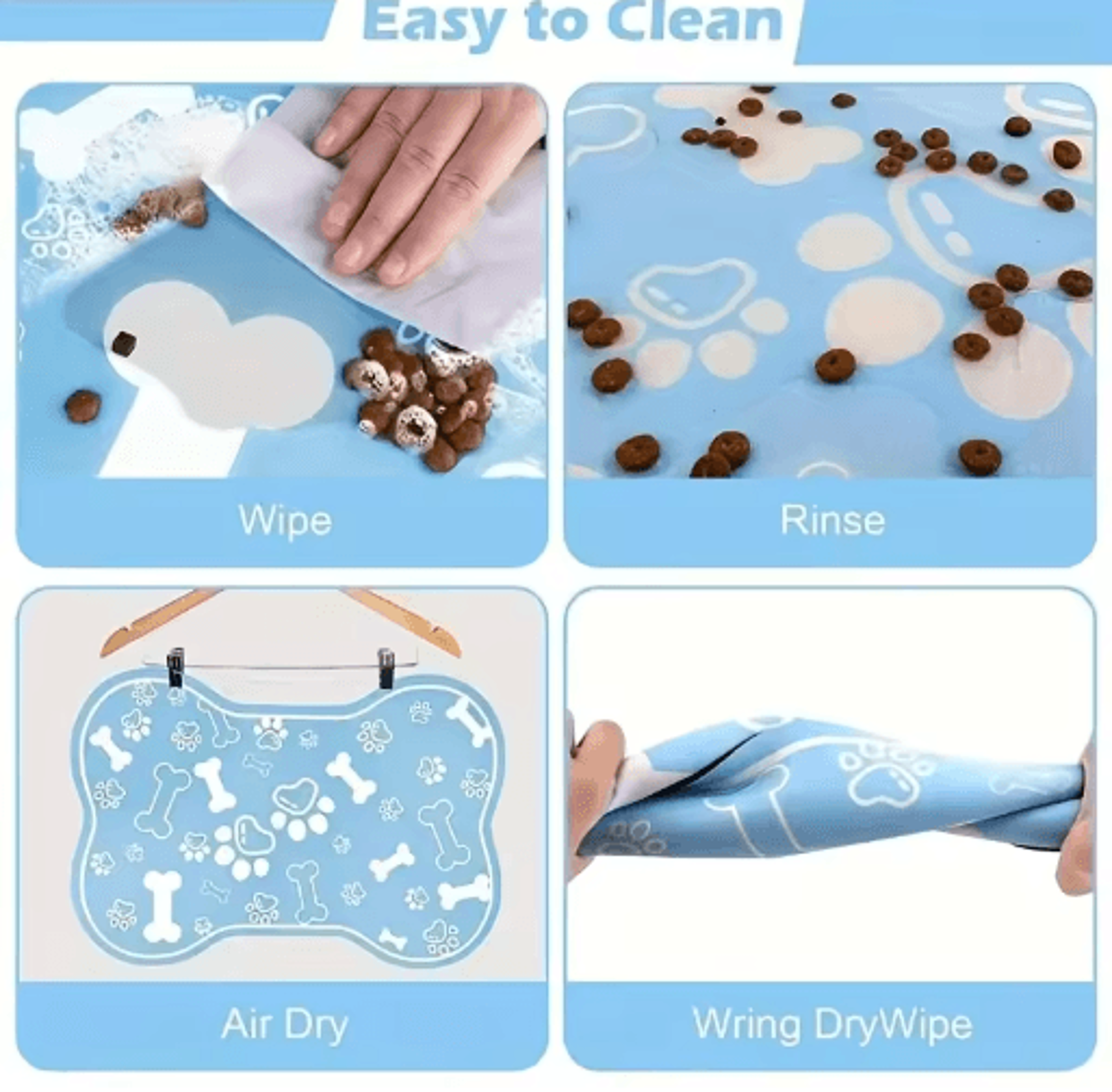 Non Slip Pet Feeding Mat For Dogs And Cats Scratch Resistant And Quick Drying 4