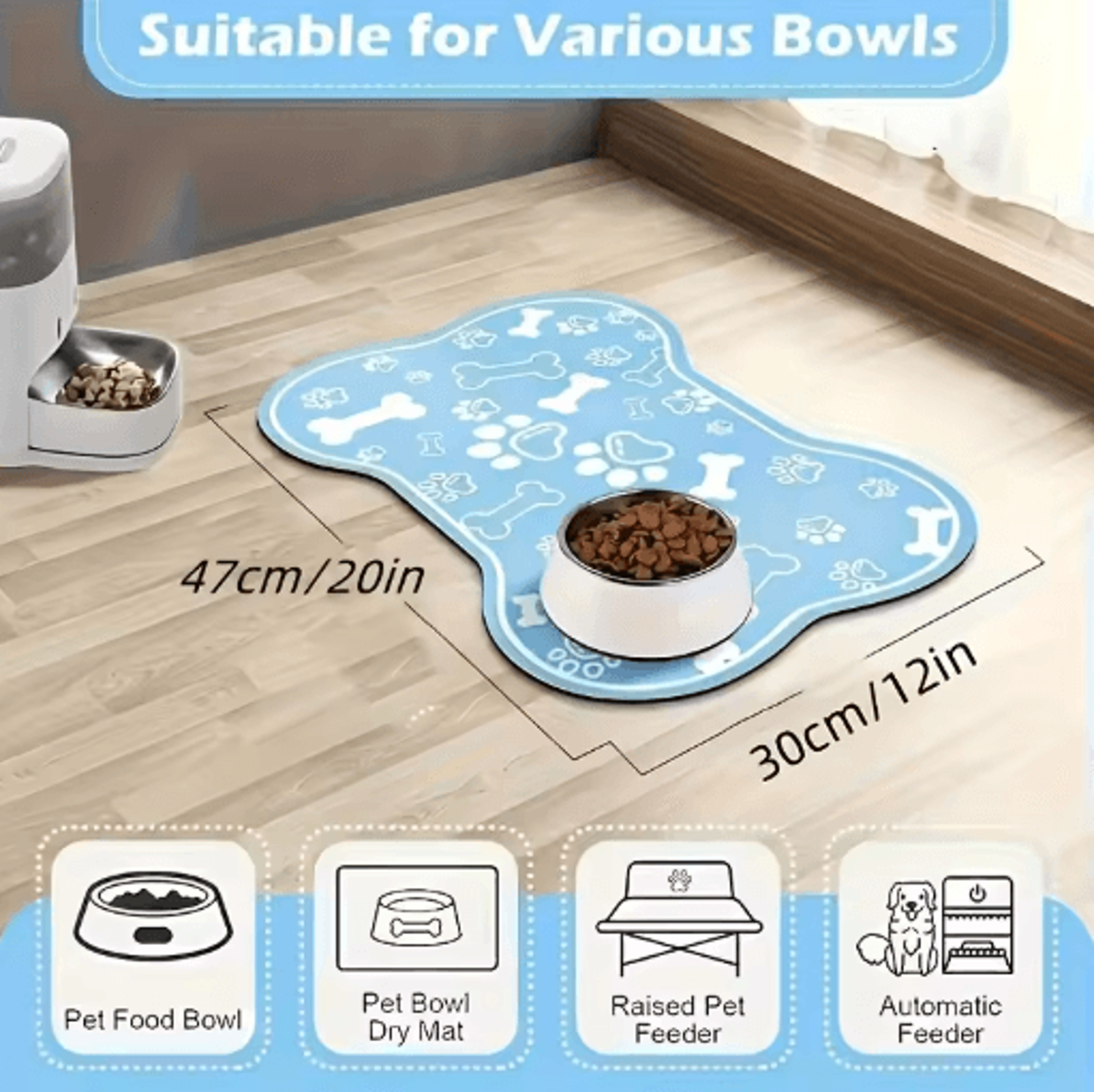Non Slip Pet Feeding Mat For Dogs And Cats Scratch Resistant And Quick Drying 7