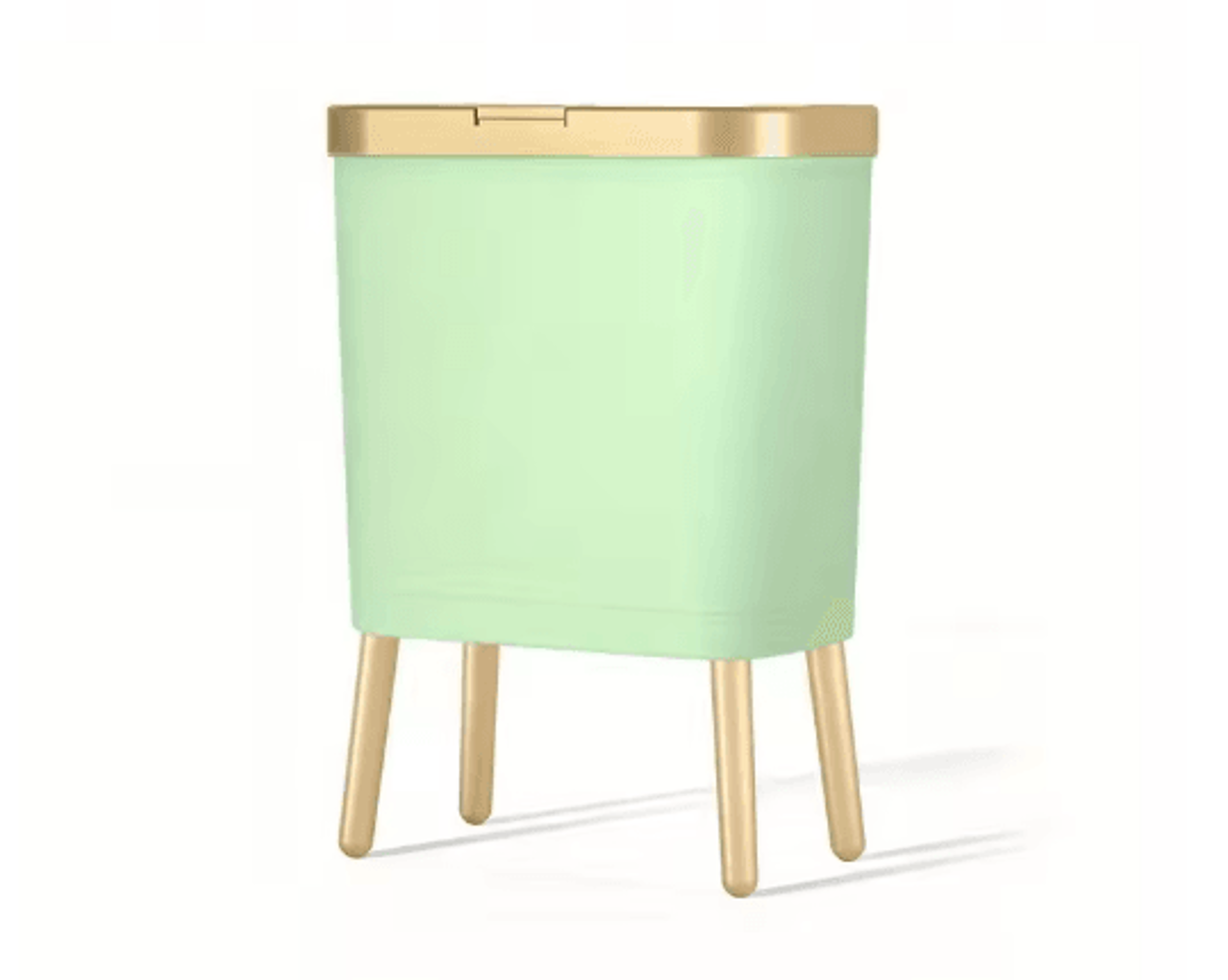 15L Large Square Plastic Trash Can With Odor Sealing Lid And Elevated Legs 1