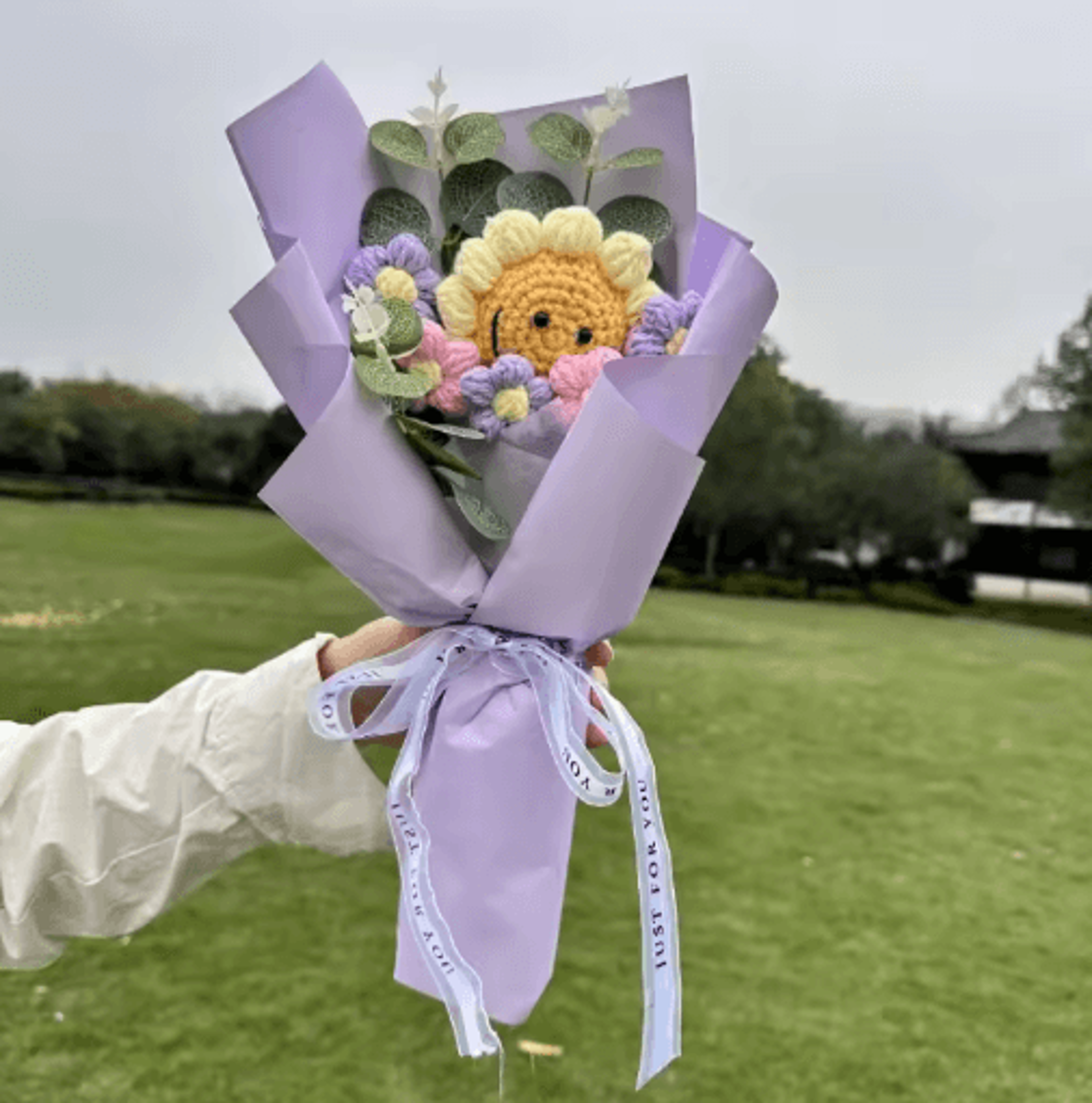 Handmade Crochet Sunflower Bouquet Bright Artificial Flowers For Lasting Joy 1 To 2 Pcs 2
