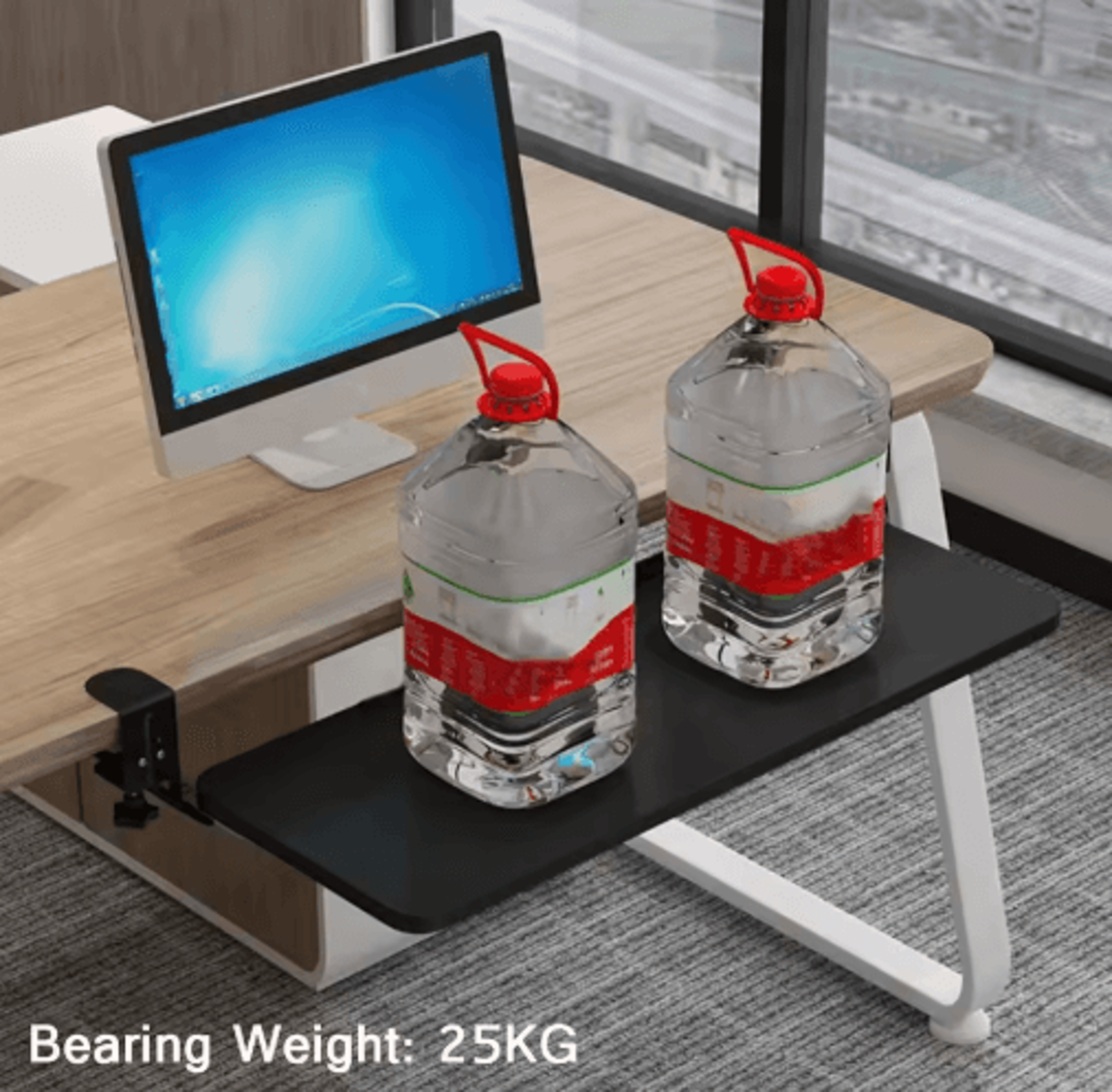 Clamp On Ergonomic Sliding Keyboard Tray Retractable Under Desk Platform 8