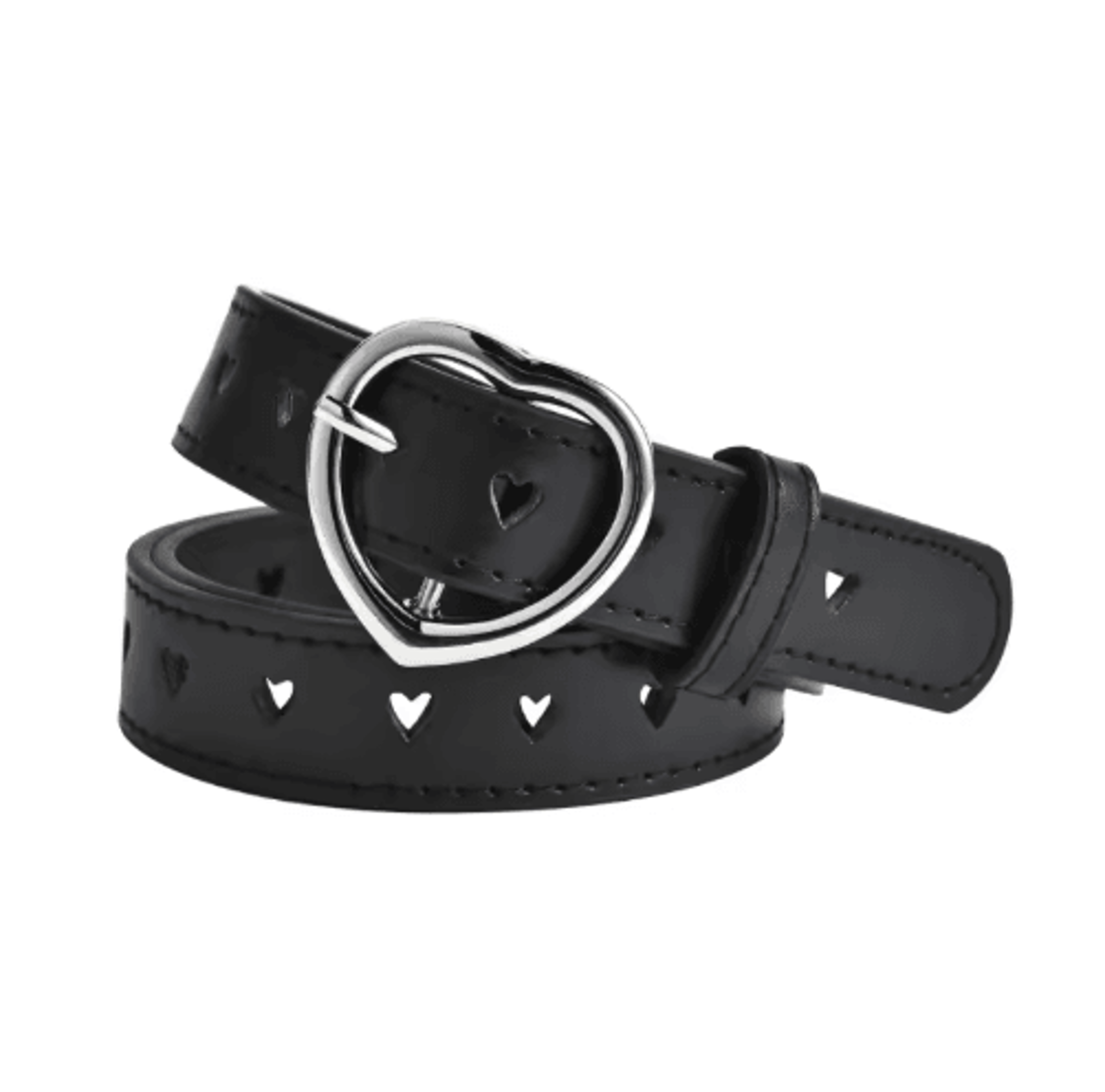 Childrens Faux Leather Belt Cute Peach Heart Buckle Waistband For Girls 5