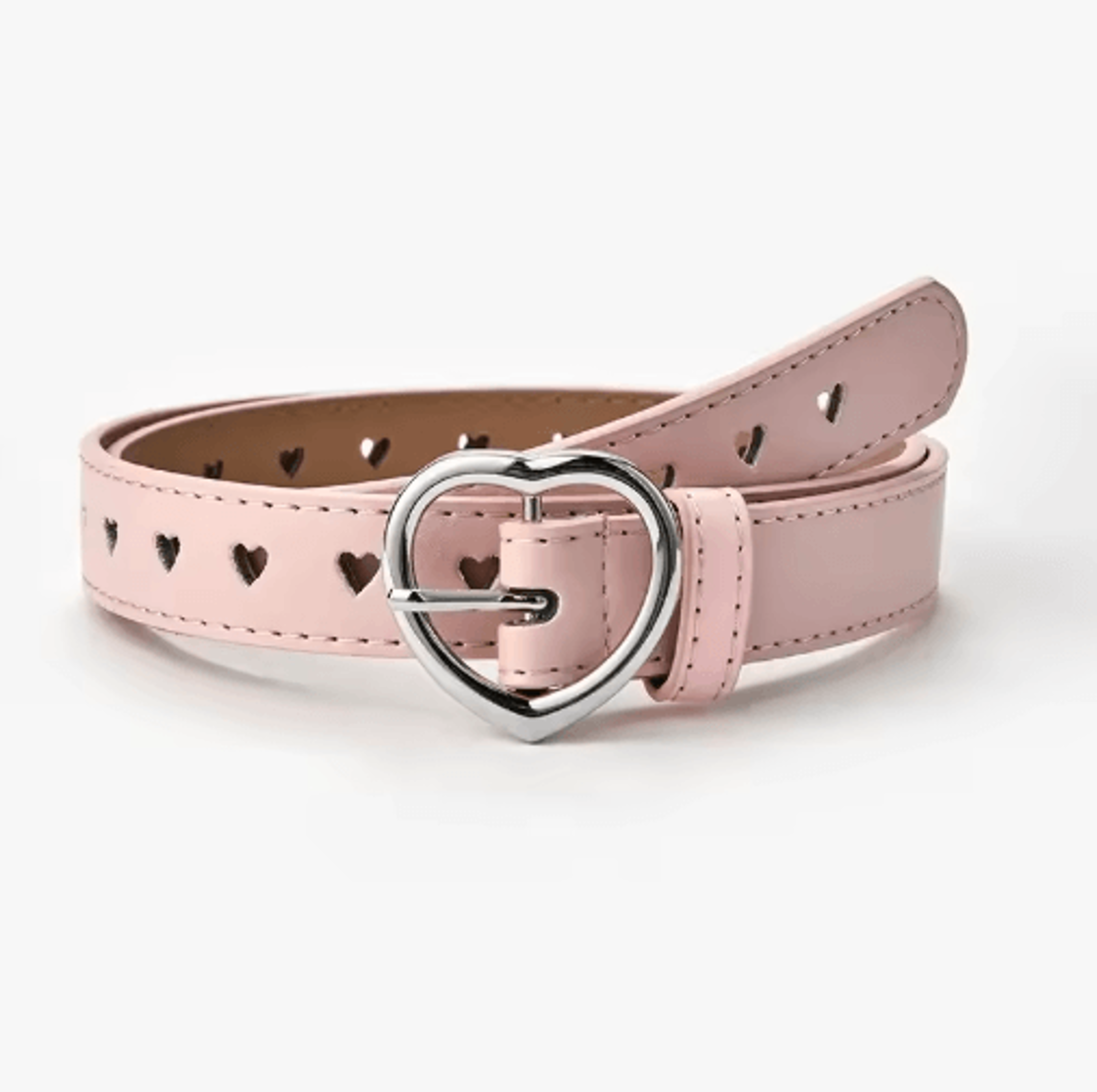 Childrens Faux Leather Belt Cute Peach Heart Buckle Waistband For Girls 9