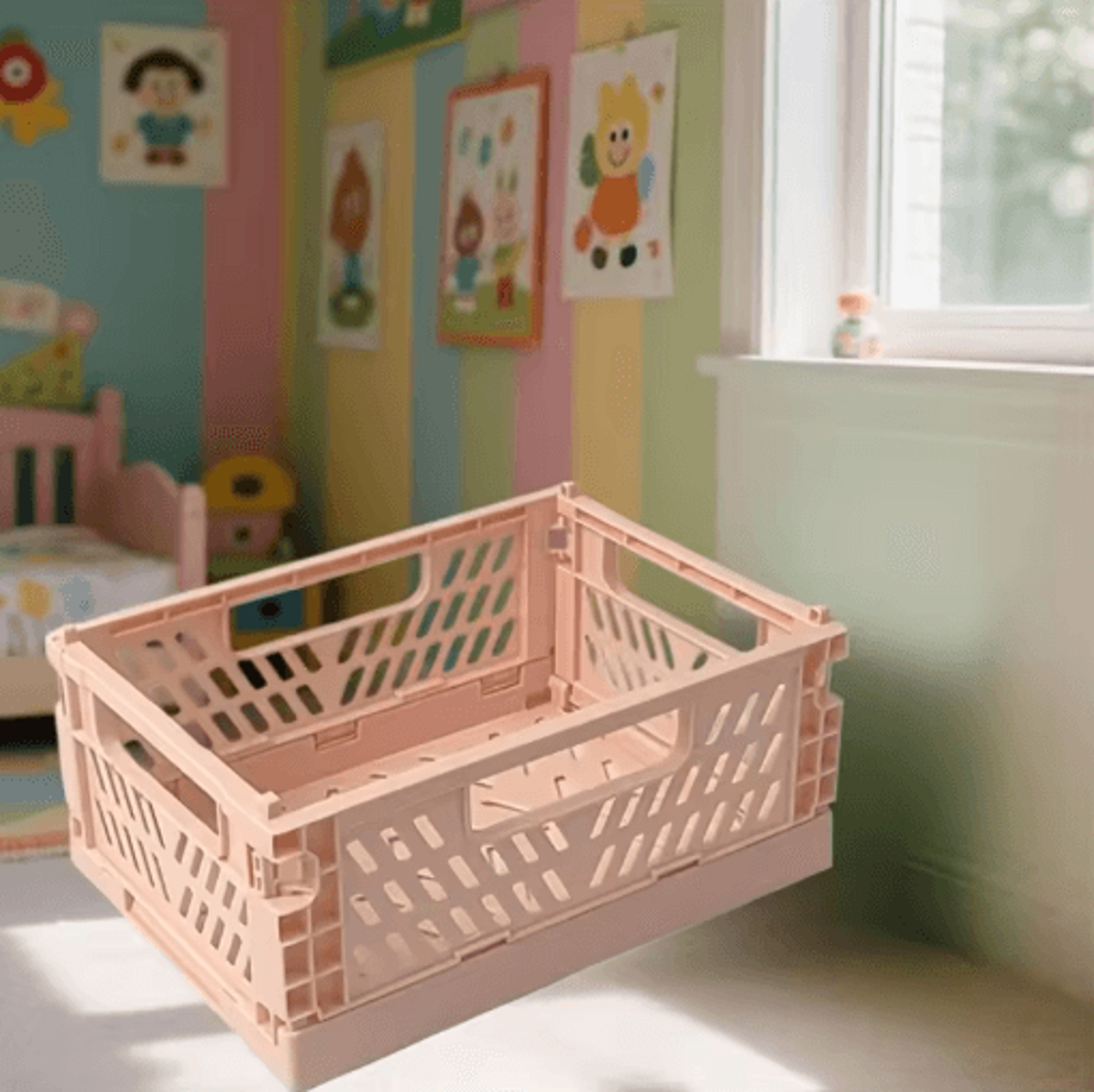 Foldable Plastic Storage Crates Durable Organizer Bins For Small Spaces 8