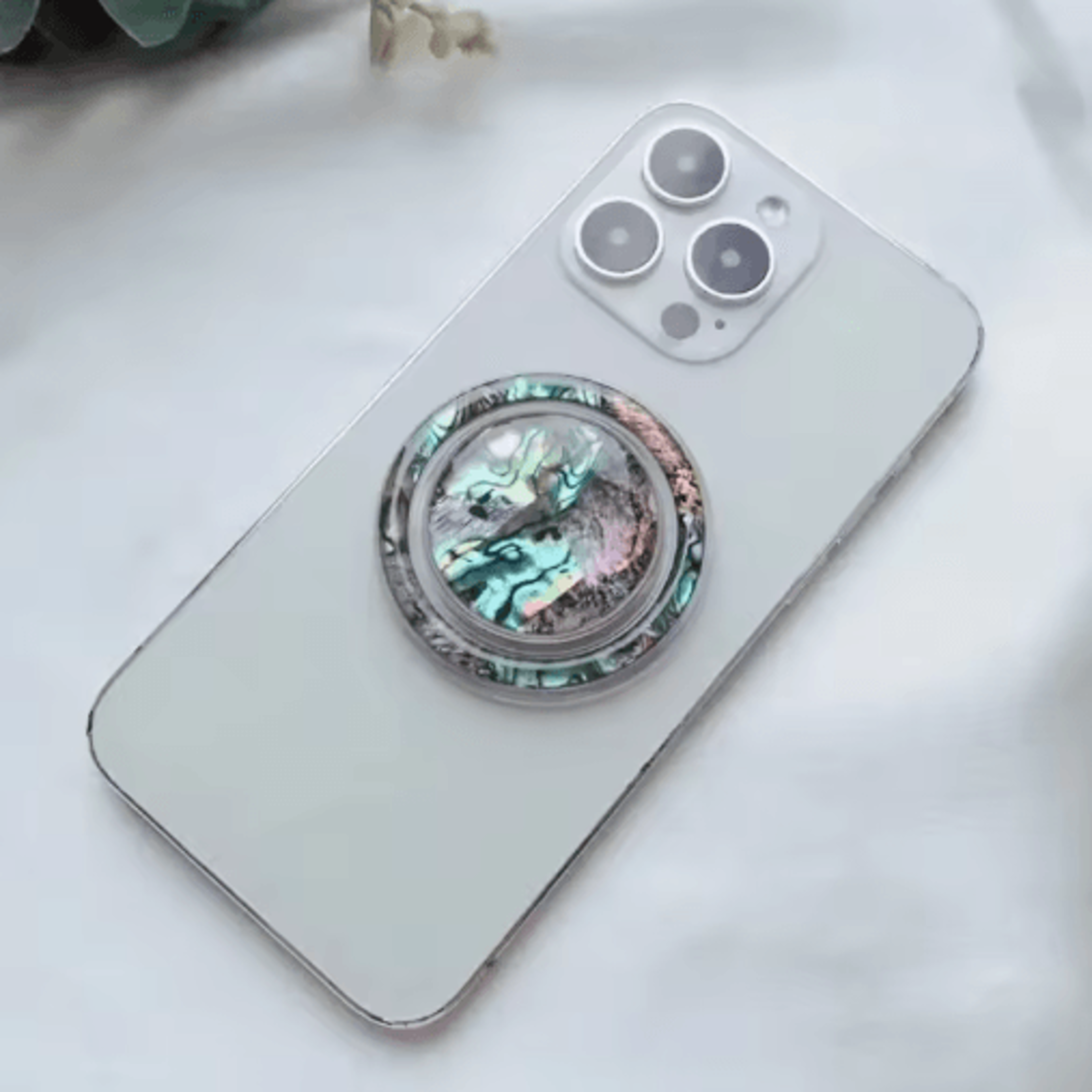 MagSafe Round Retractable Magnetic Phone Holder Colorful Scallop Grip Stand 1