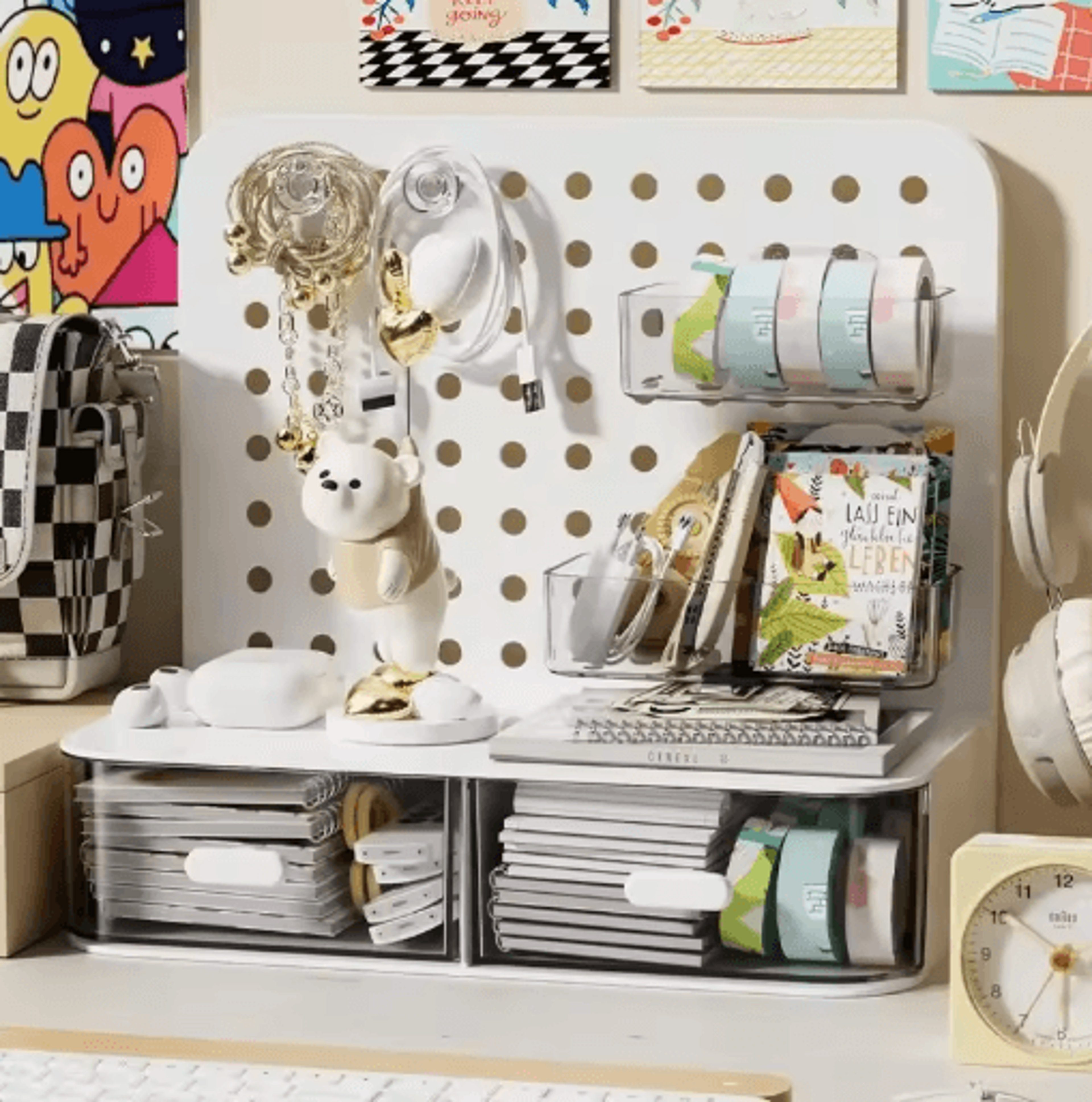 Desktop Perforated Board Storage Box Modular Desk Organizer And Pen Holder 3