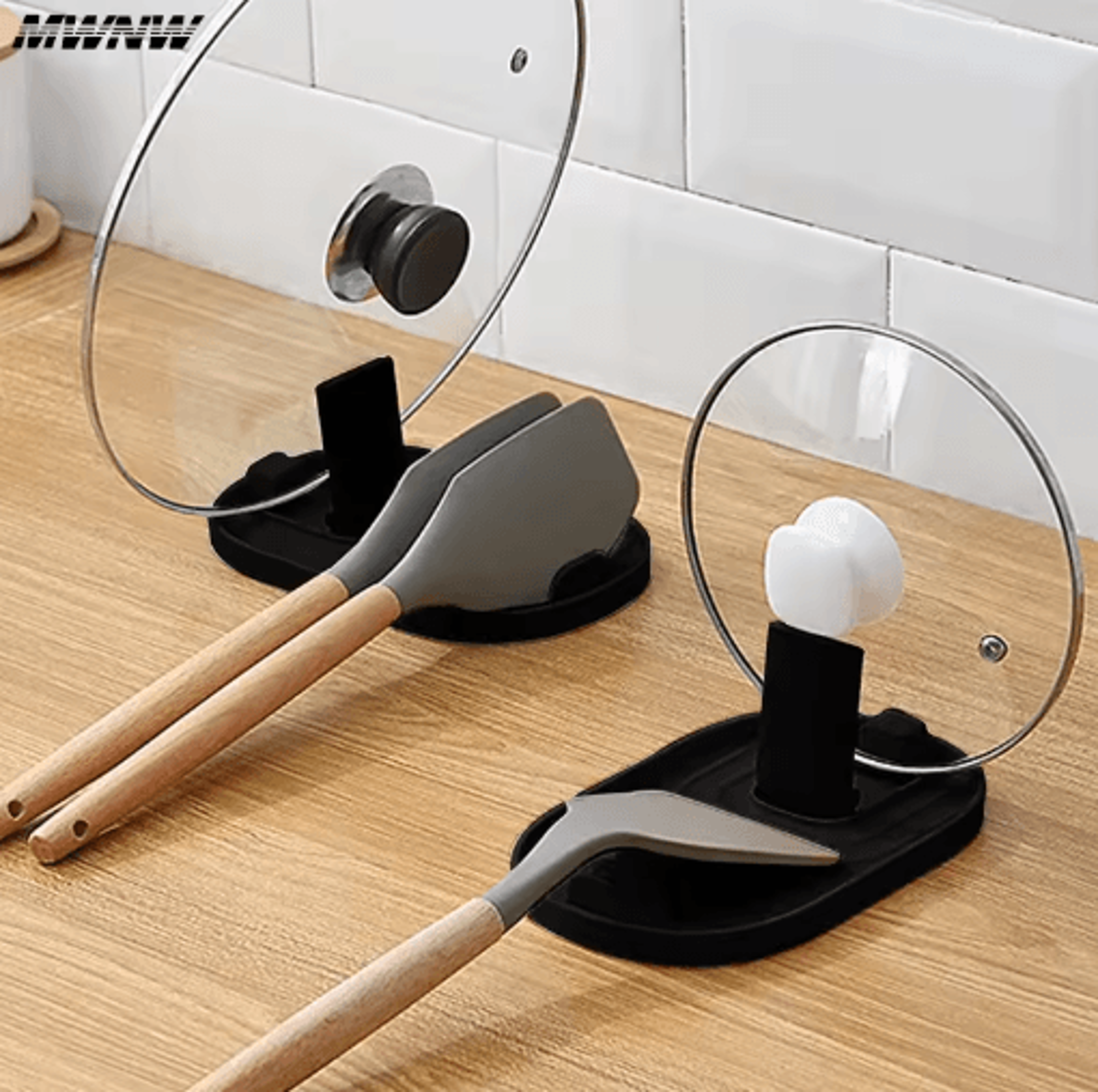Foldable Nordic Pot Lid  Utensil Holder  Polychrome Multifunction Kitchen Storage Rack 0