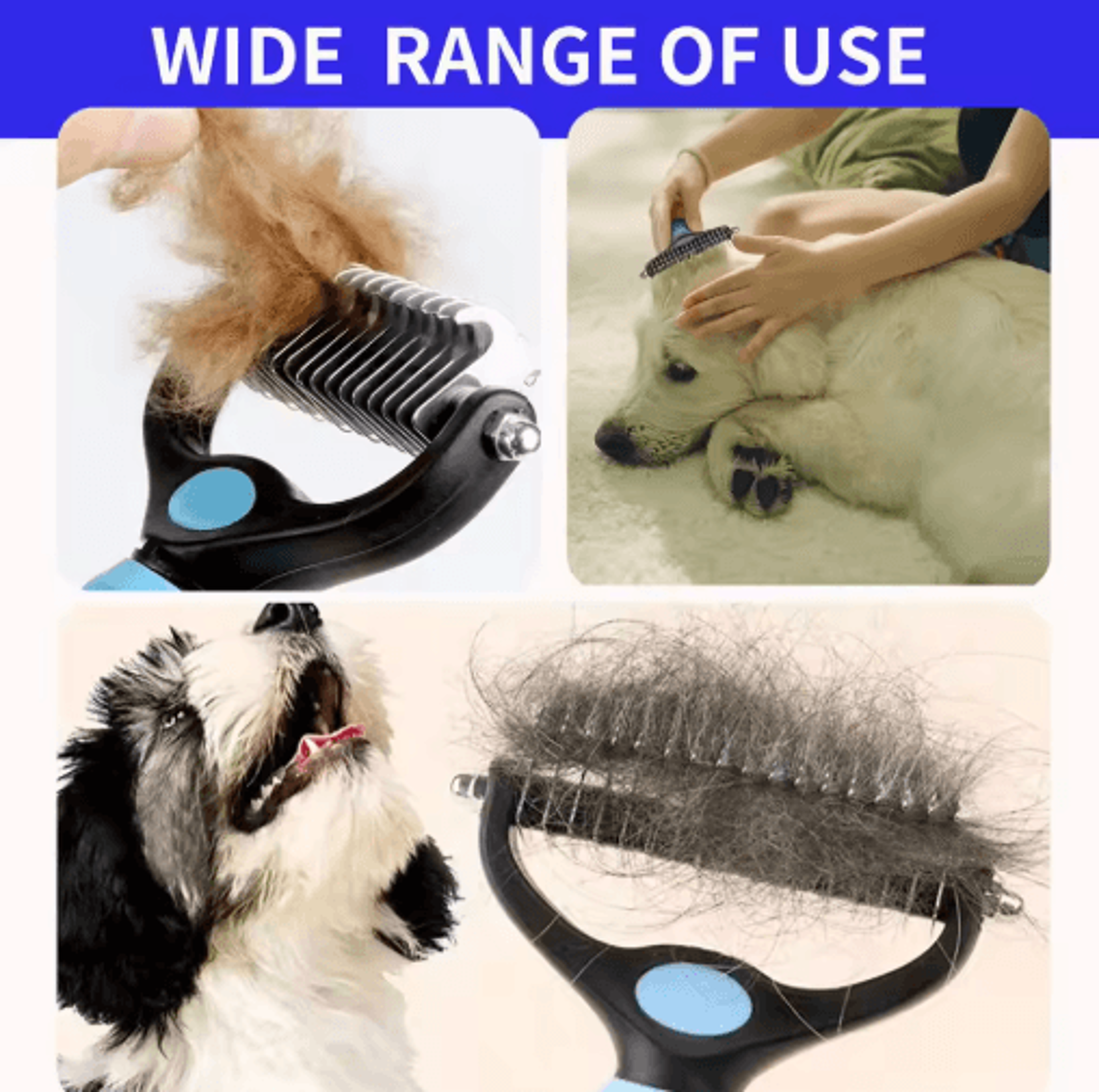Professional Pet Deshedding Brush  Fur Knot Cutter  Grooming Comb For Dogs  Cats 16