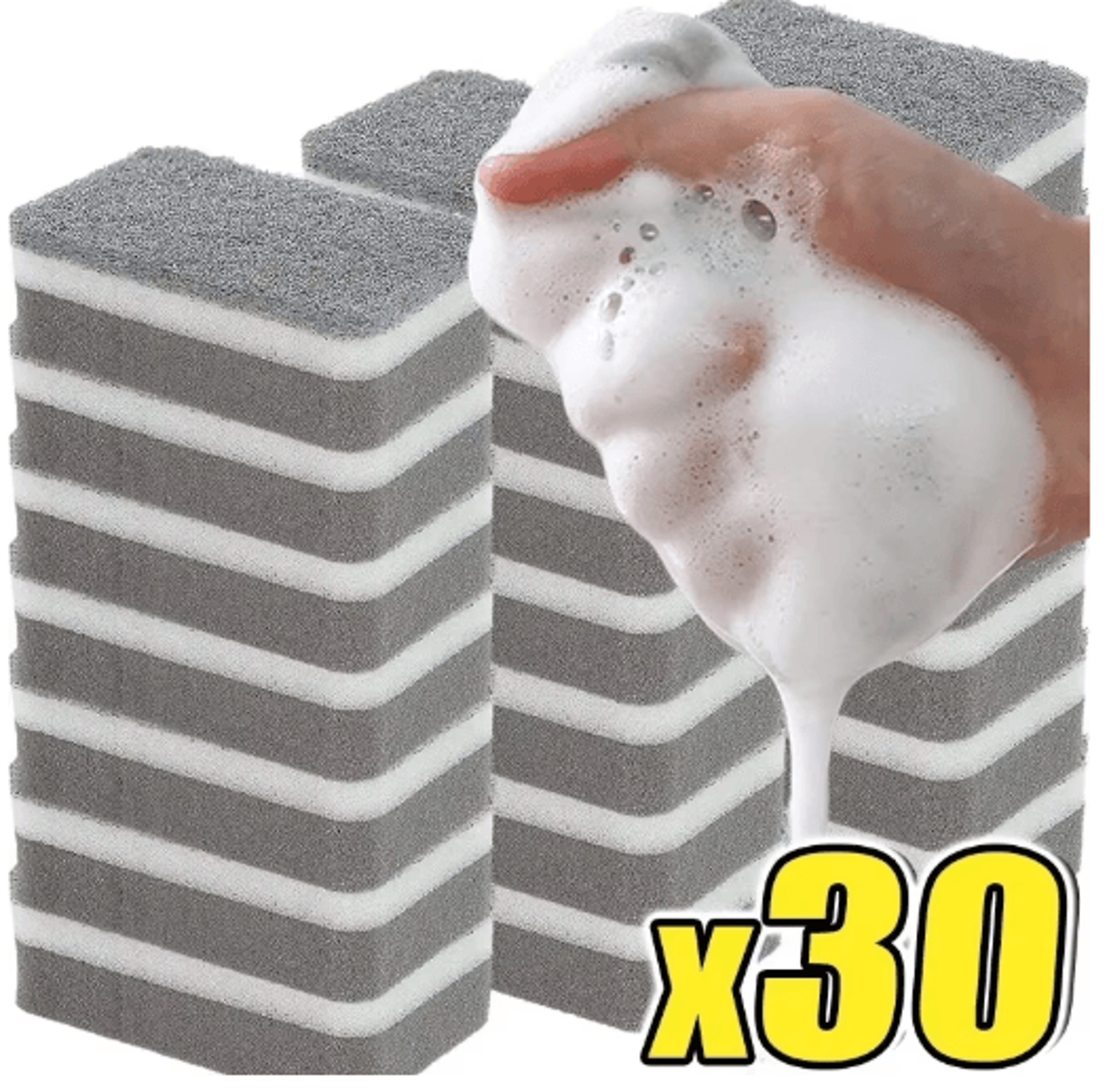 Magic ThreeLayer Cleaning Sponges  Reusable Dishwashing  Scouring Pads 0