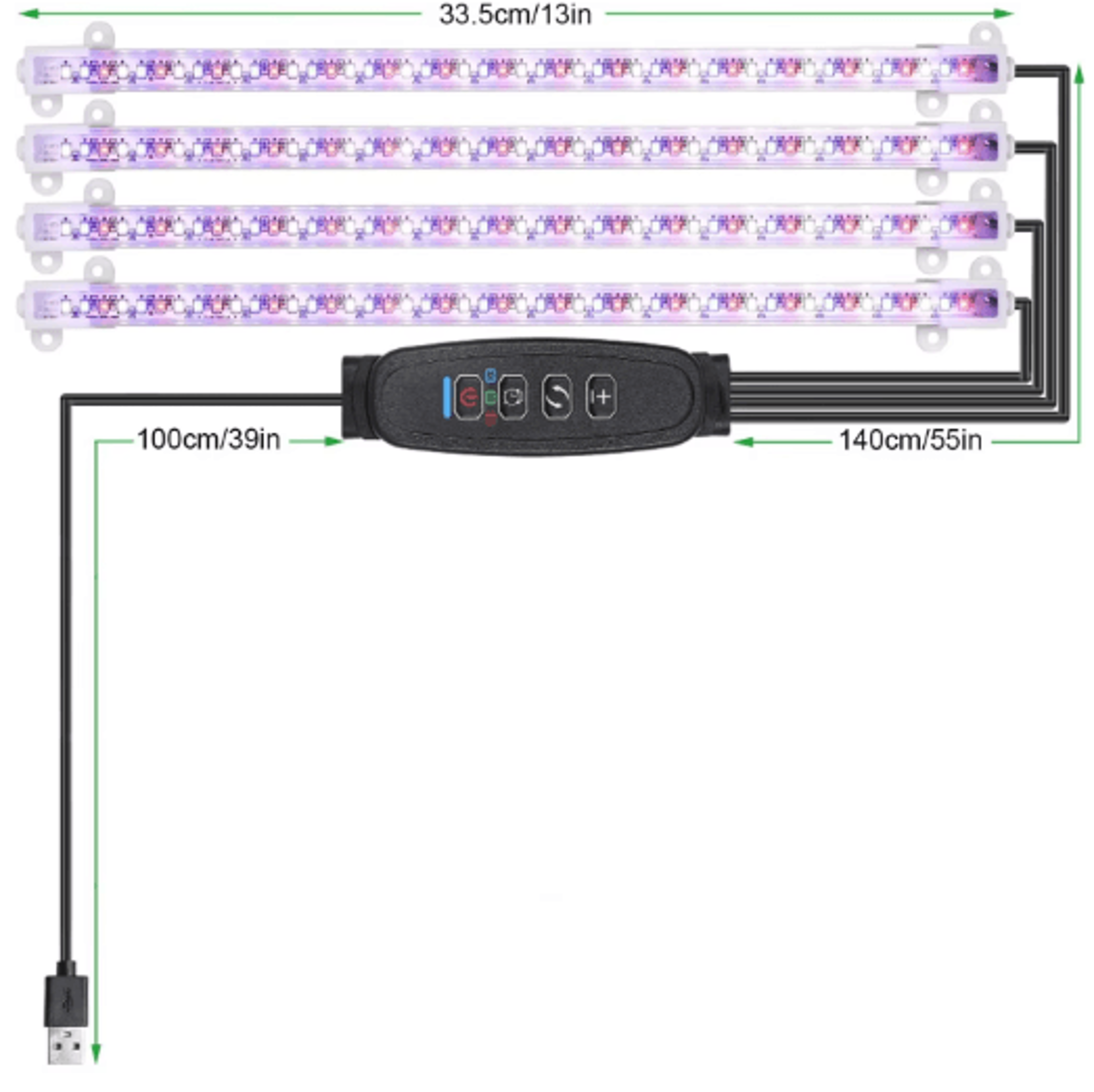 3Color Full Spectrum LED Grow Light With Timer  USB Dimmable Phyto Lamp 5