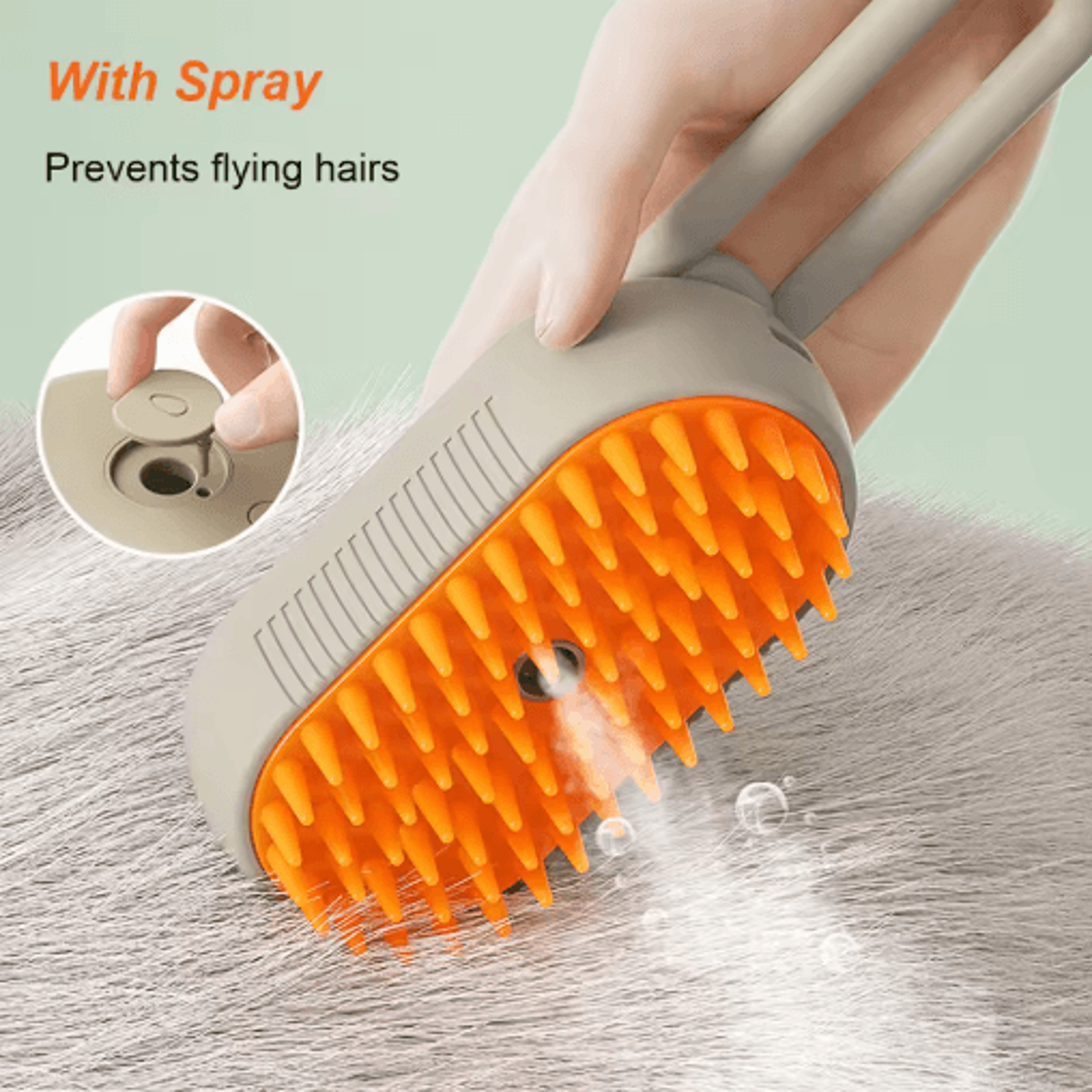 3in1 Electric Pet Steam Brush  Spray Massage  Grooming Comb For Cats  Dogs 12