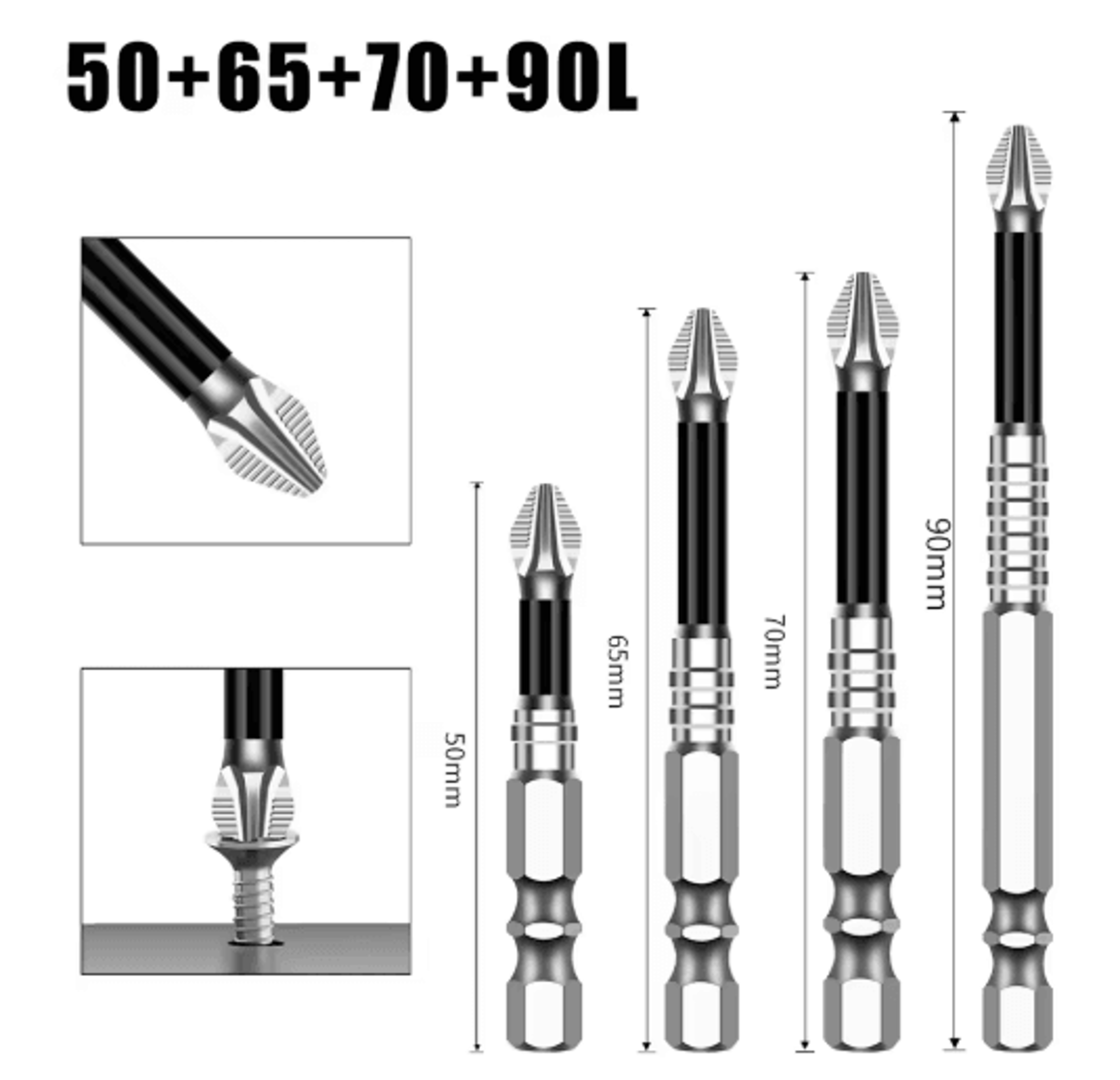 K5 S2 Magnetic Cross Head Screwdriver Bit Non Slip High Hardness Drill Bit 5A 16