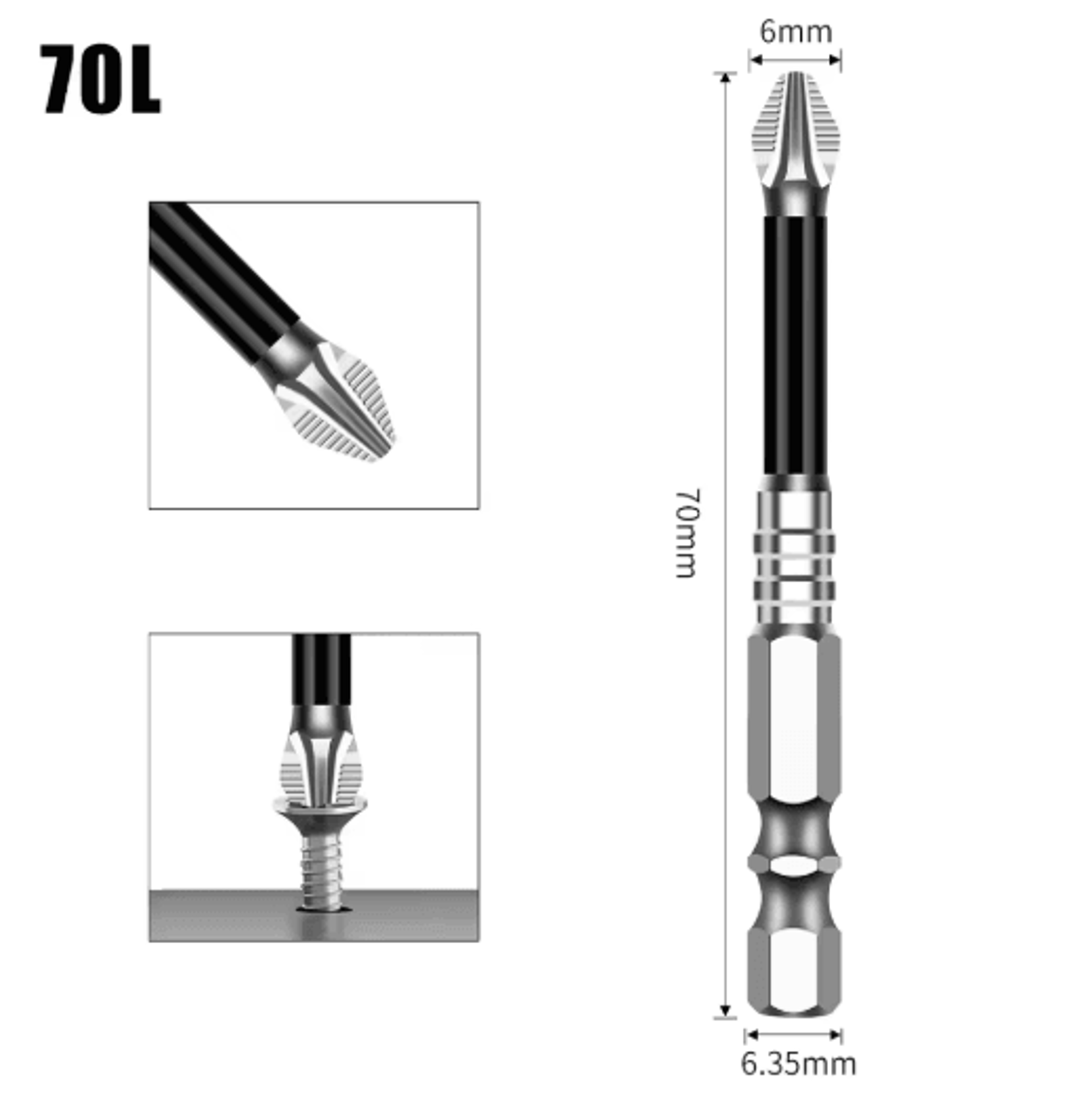 K5 S2 Magnetic Cross Head Screwdriver Bit Non Slip High Hardness Drill Bit 5A 29