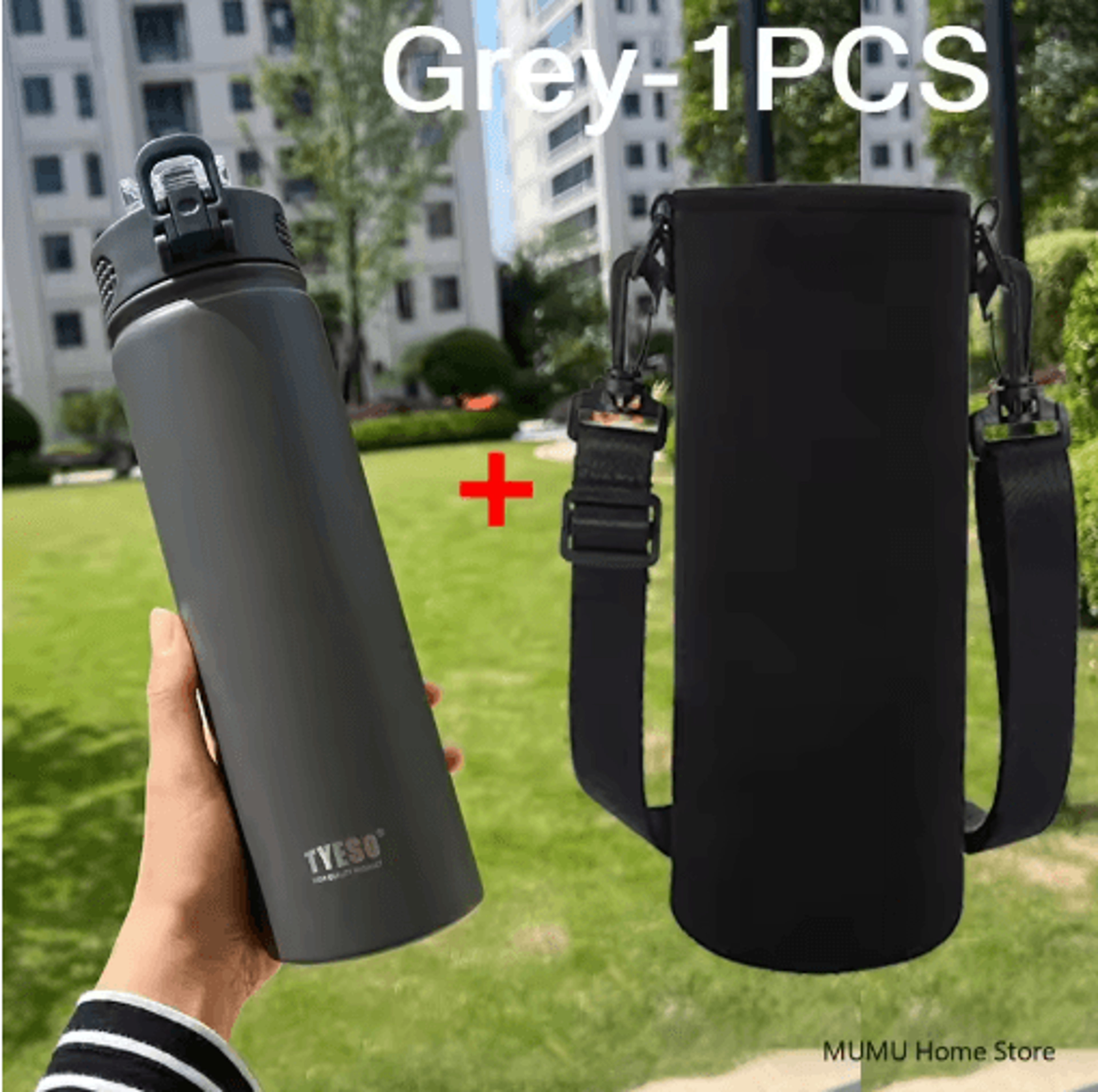 TYESO Stainless Steel Thermos Bottle With Straw 600ml 750ml Thermal Mug 2