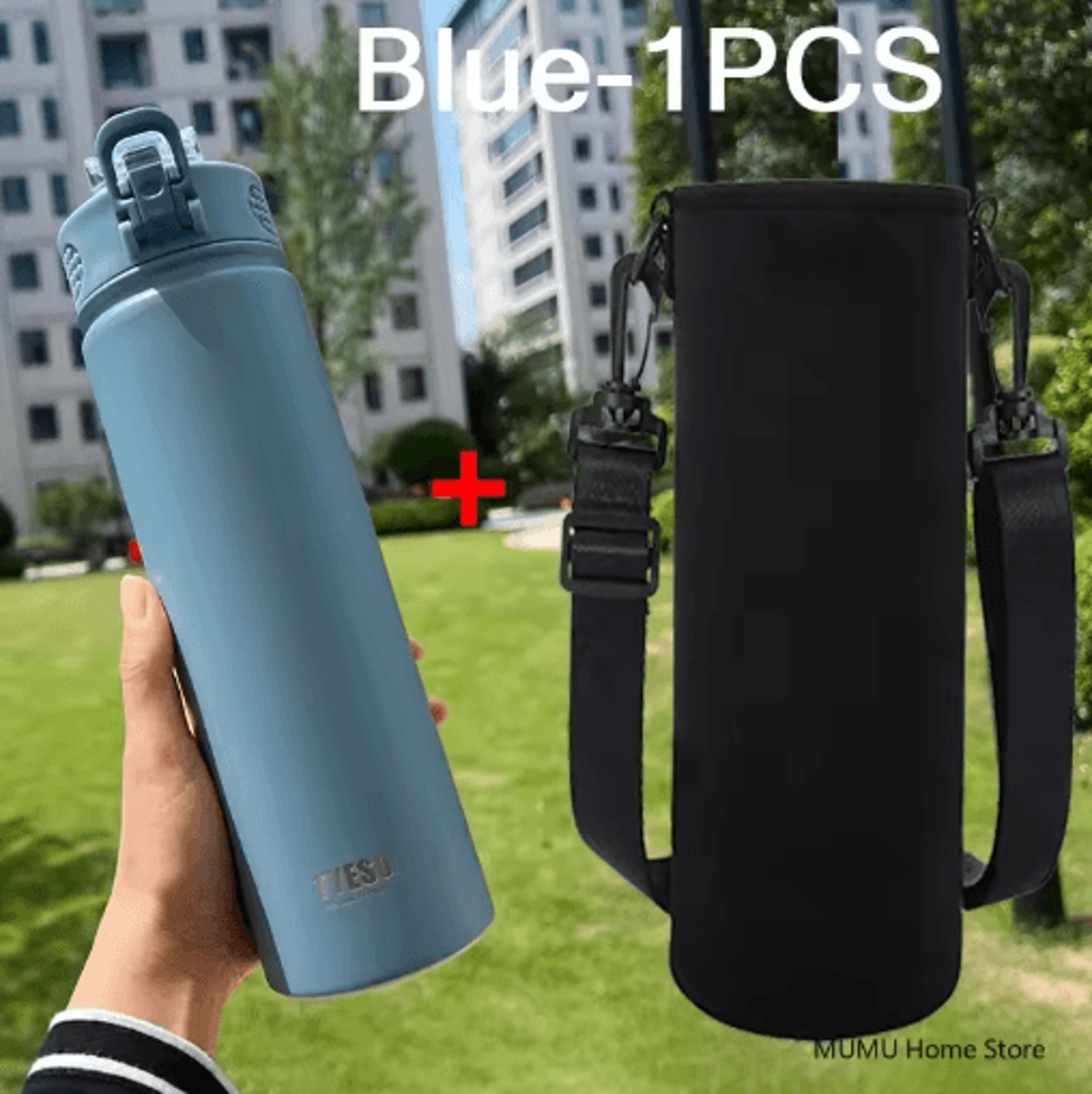 TYESO Stainless Steel Thermos Bottle With Straw 600ml 750ml Thermal Mug 5