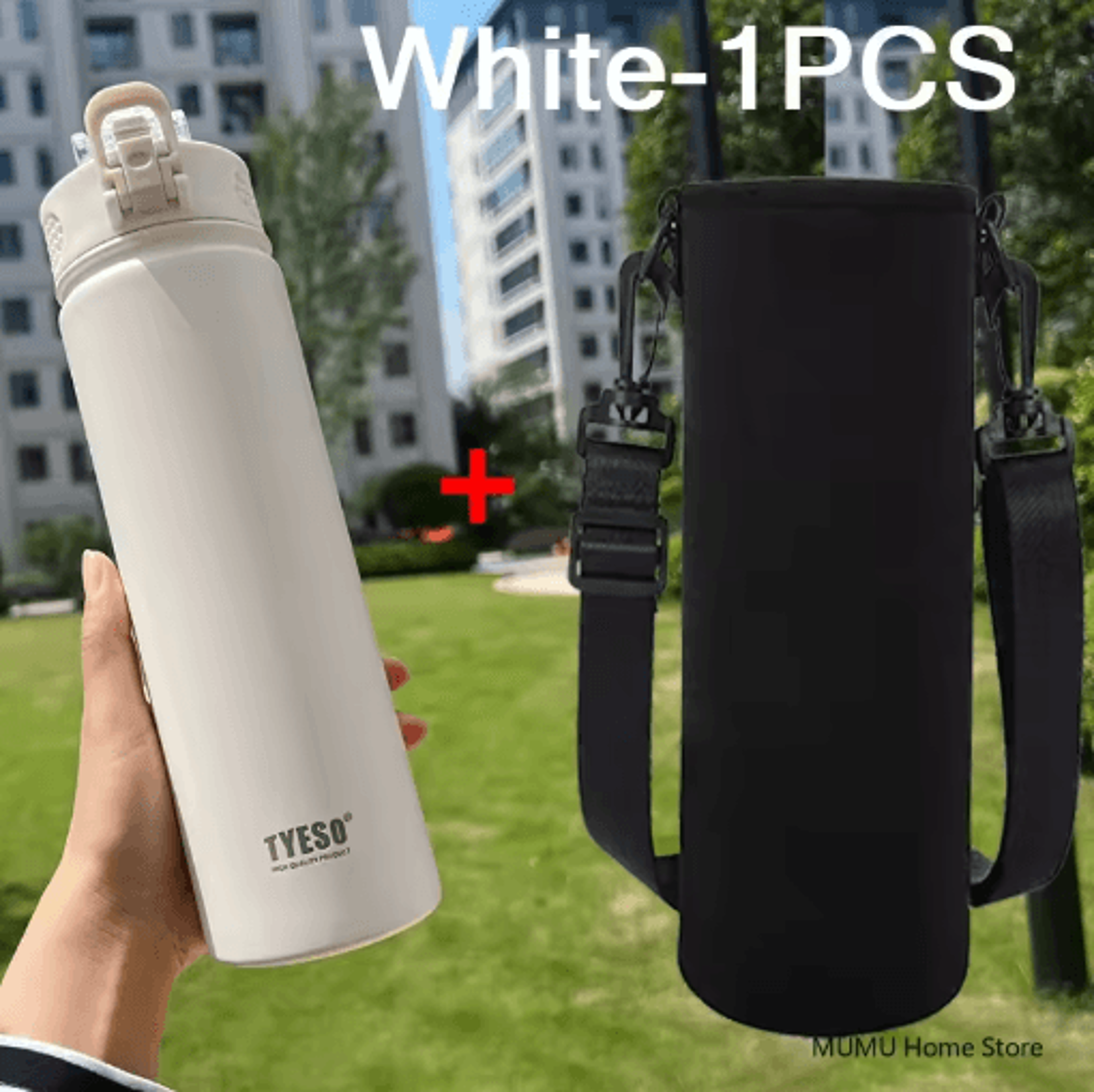 TYESO Stainless Steel Thermos Bottle With Straw 600ml 750ml Thermal Mug 7