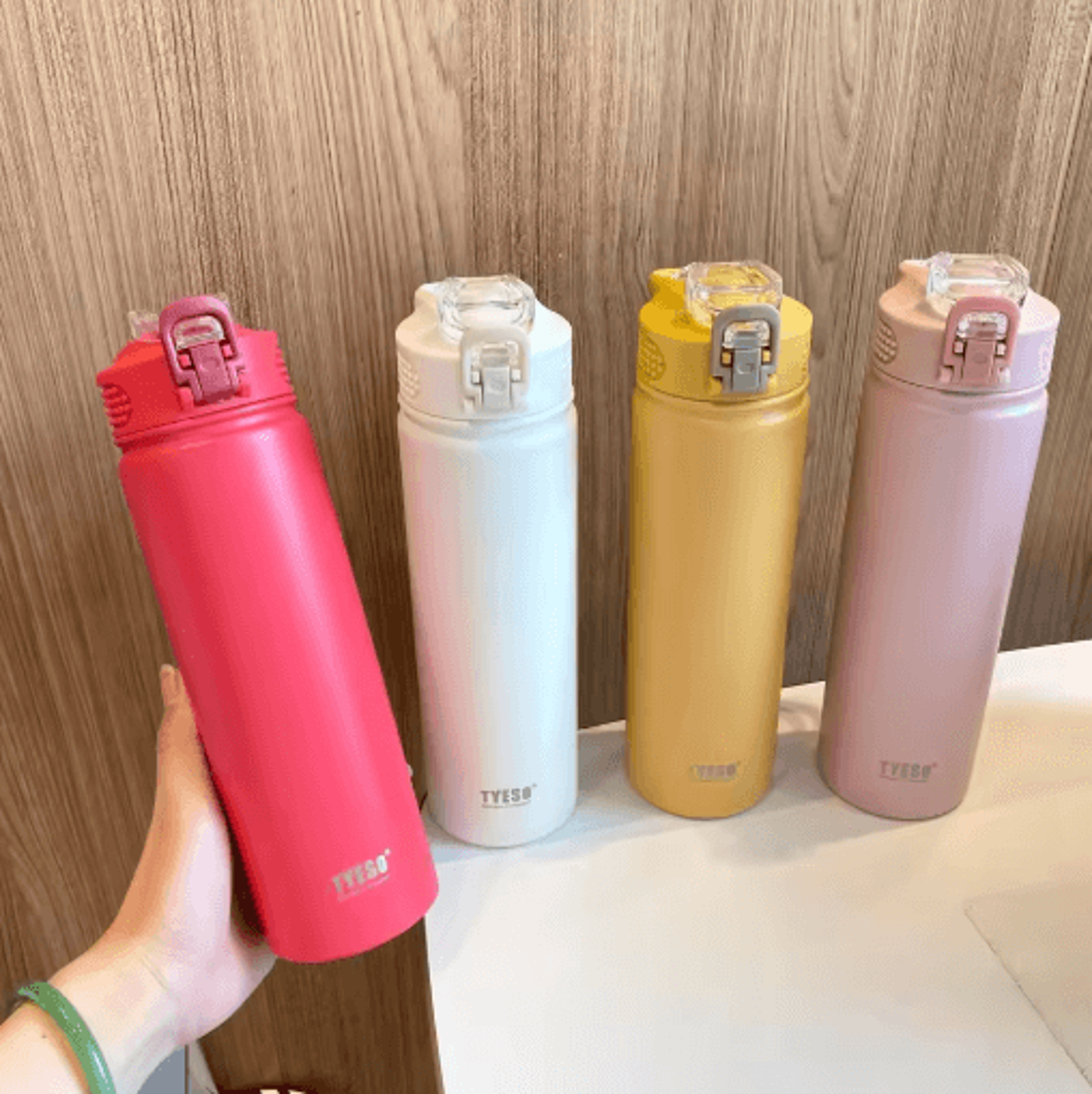 TYESO Stainless Steel Thermos Bottle With Straw 600ml 750ml Thermal Mug 19