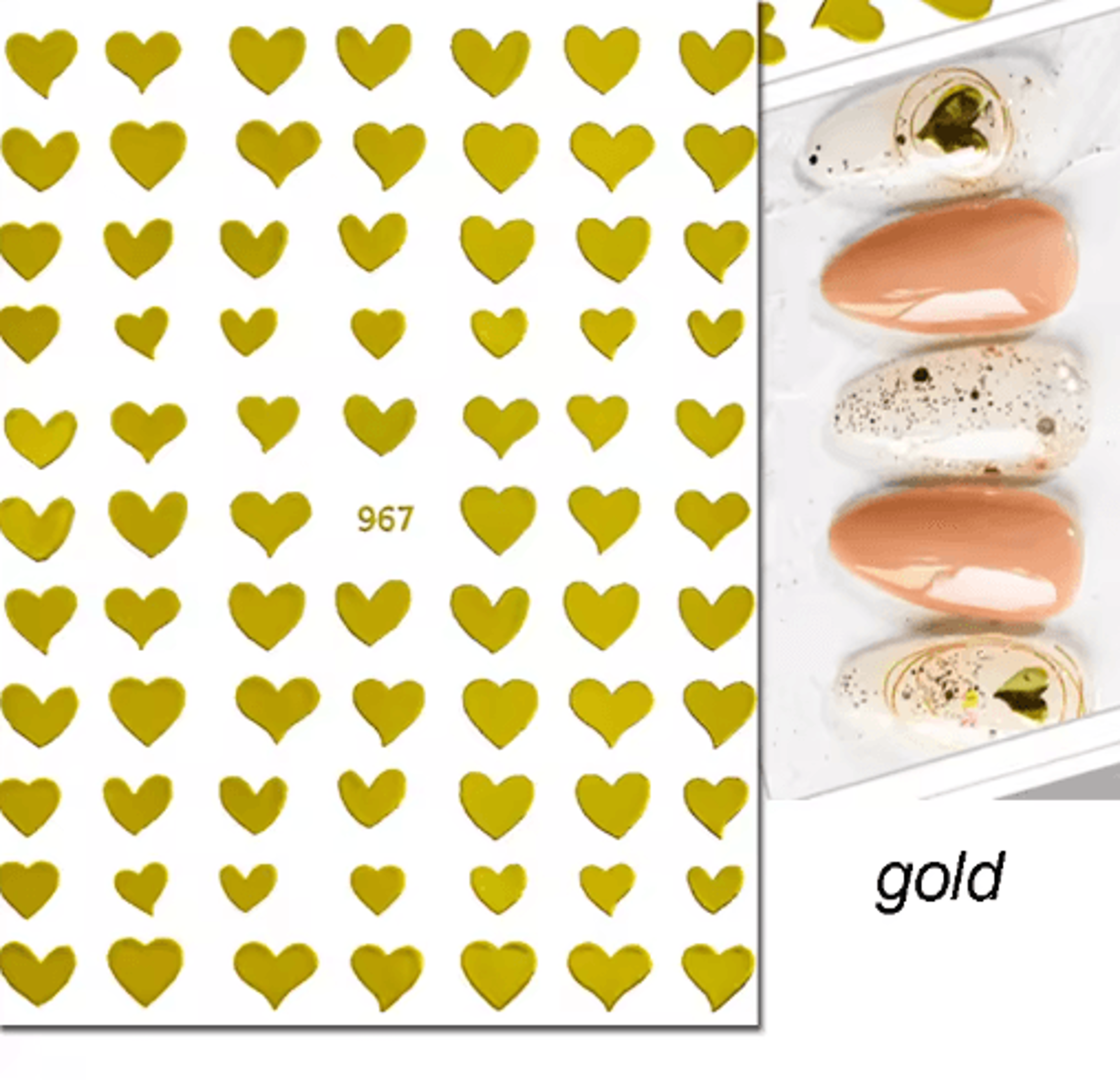 3D Nail Art Stickers Set Love Hearts Stars And Clouds French Tip Decals 5