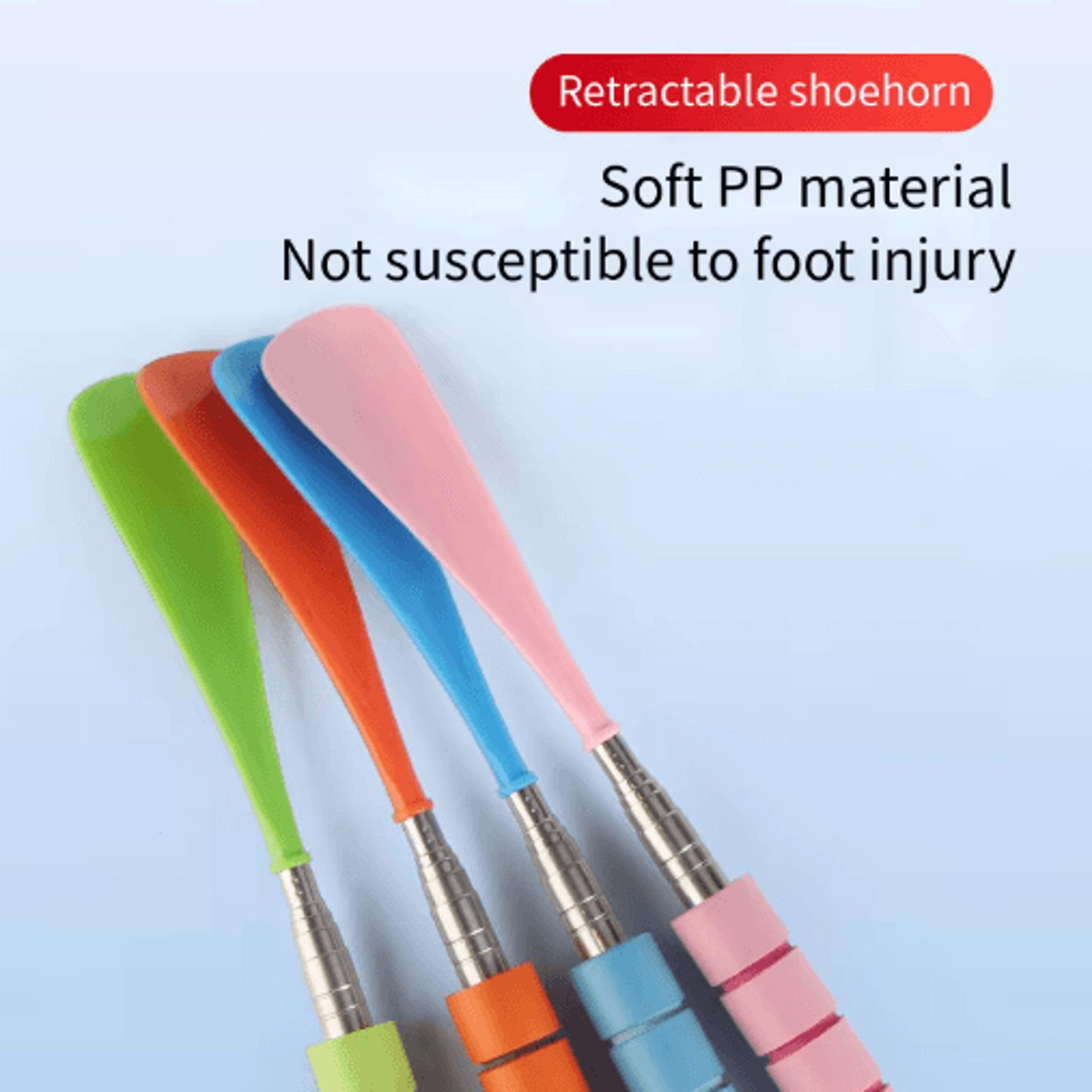 Stretchable Long Metal Shoehorn  Adjustable 3071cm NoBend Shoe Spoon 7