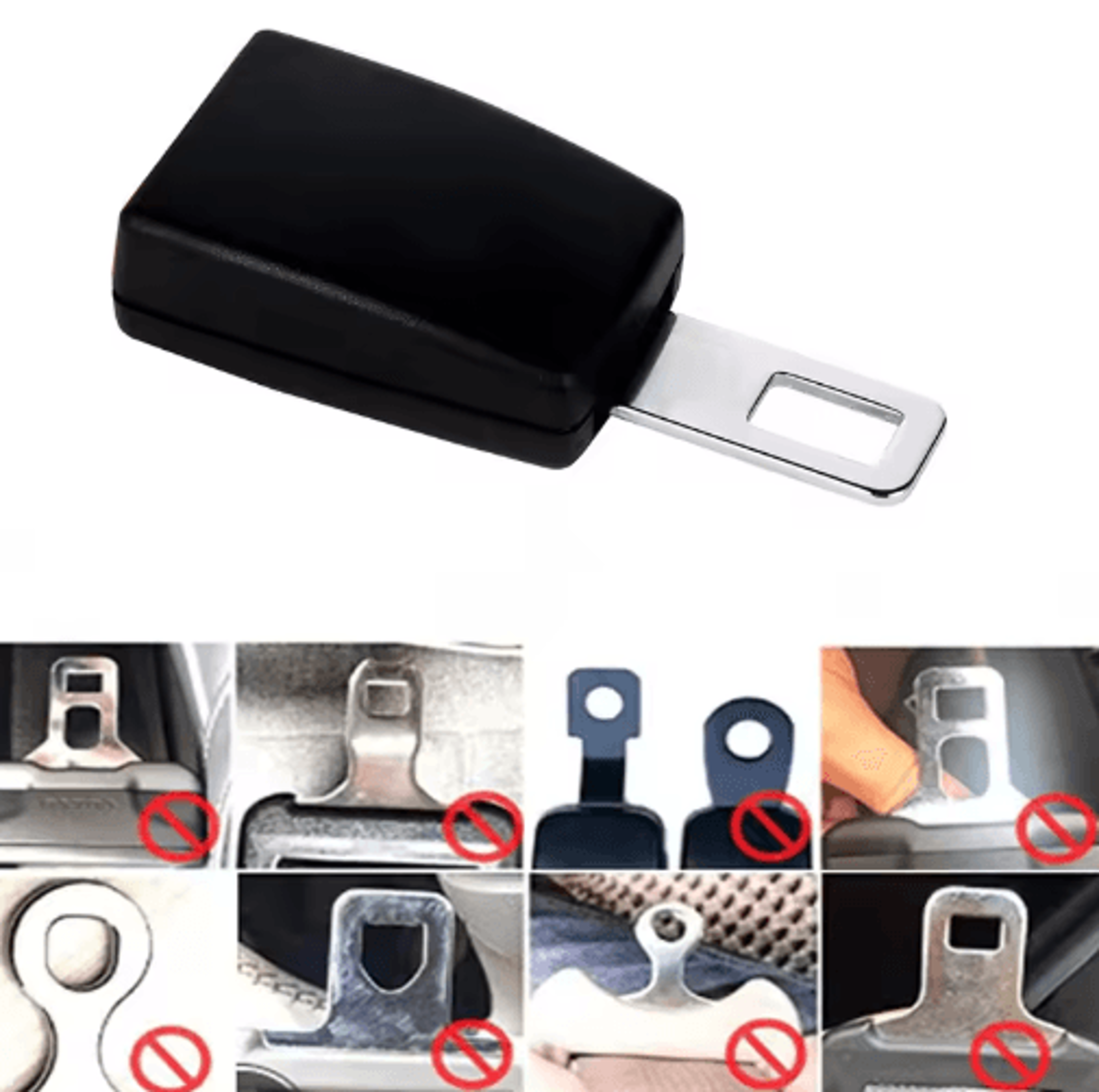 Car Seat Belt Extender Buckle  Thickened Straight Insert Safety Belt Lengthener 20