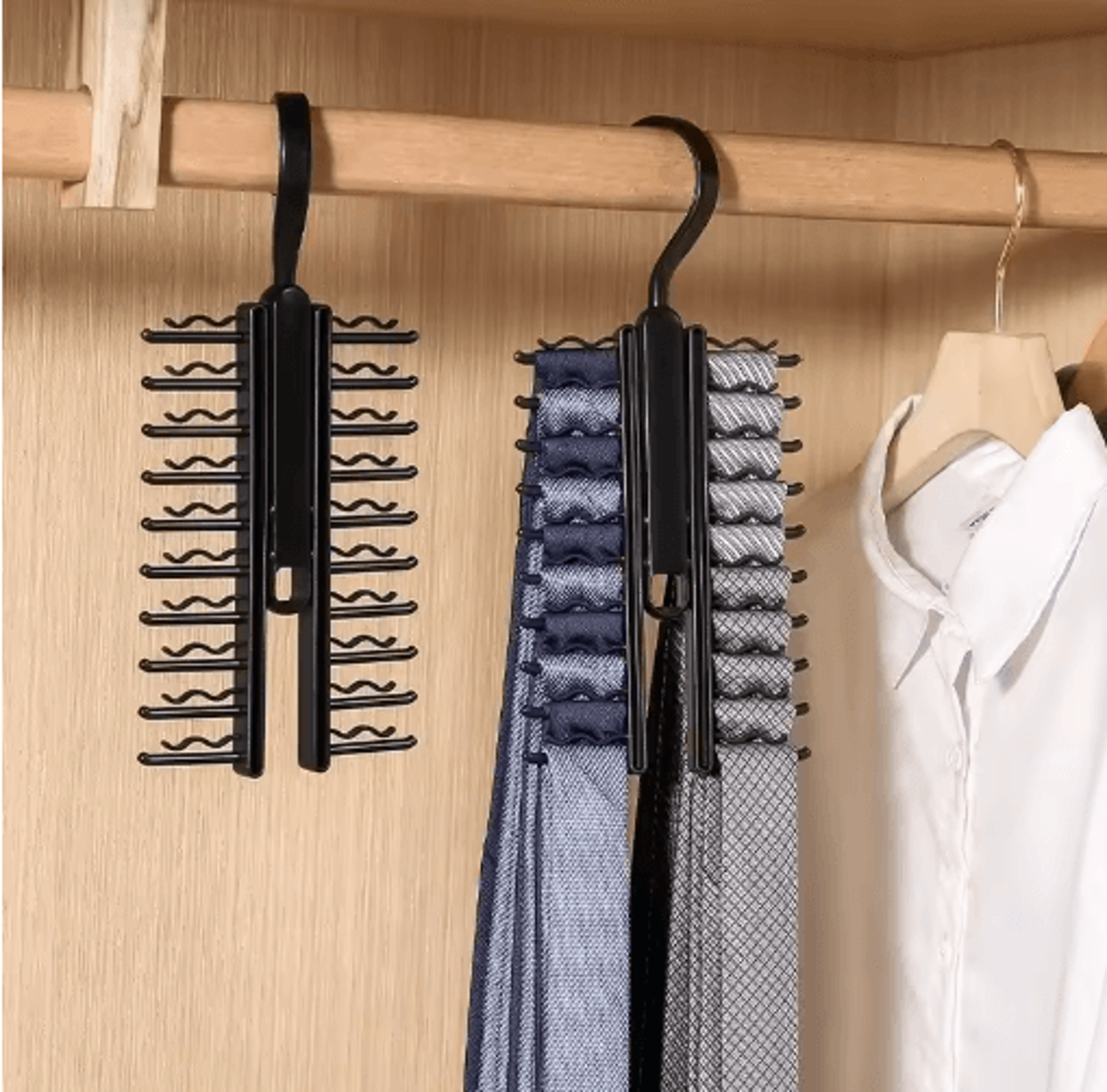 360 Rotatable Tie Hanger  LargeCapacity Necktie  Belt Organizer 20 Rows 6