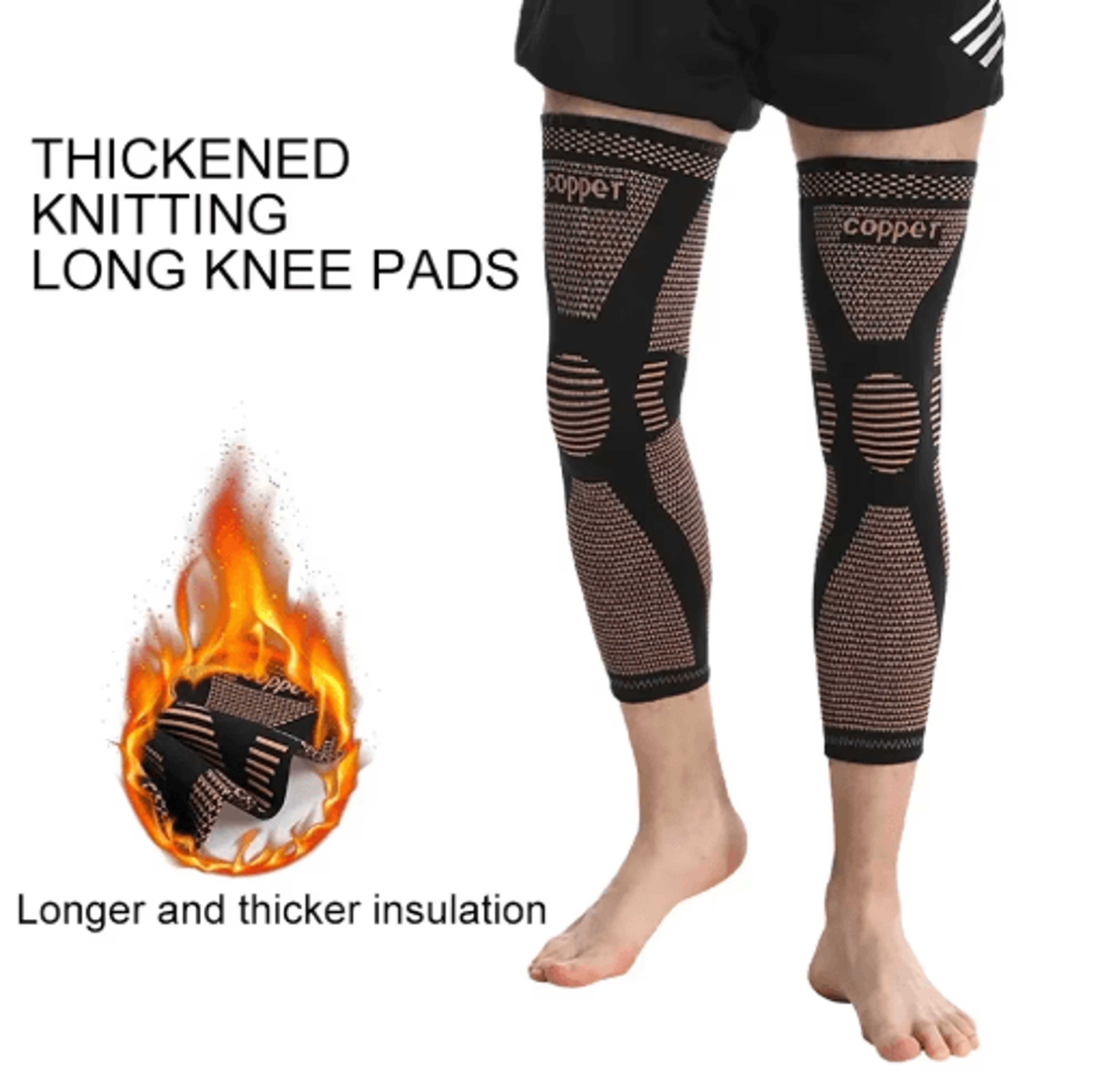 Copper Full Leg Compression Sleeves  Long Knee Support For Sports  Daily Relief 7