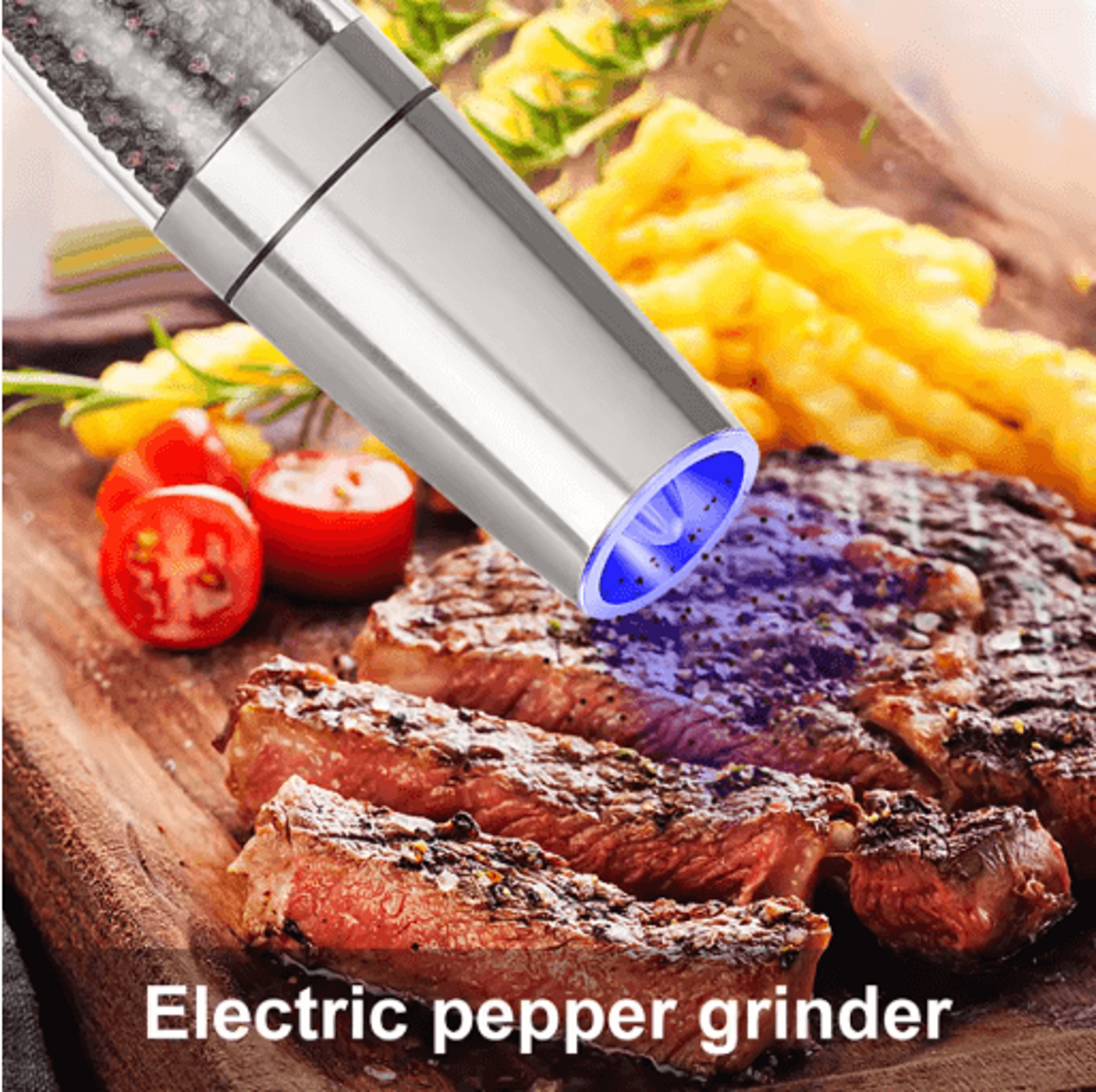 Electric Pepper Mill Set Automatic Gravity Salt And Spice Grinder With LED Light 5