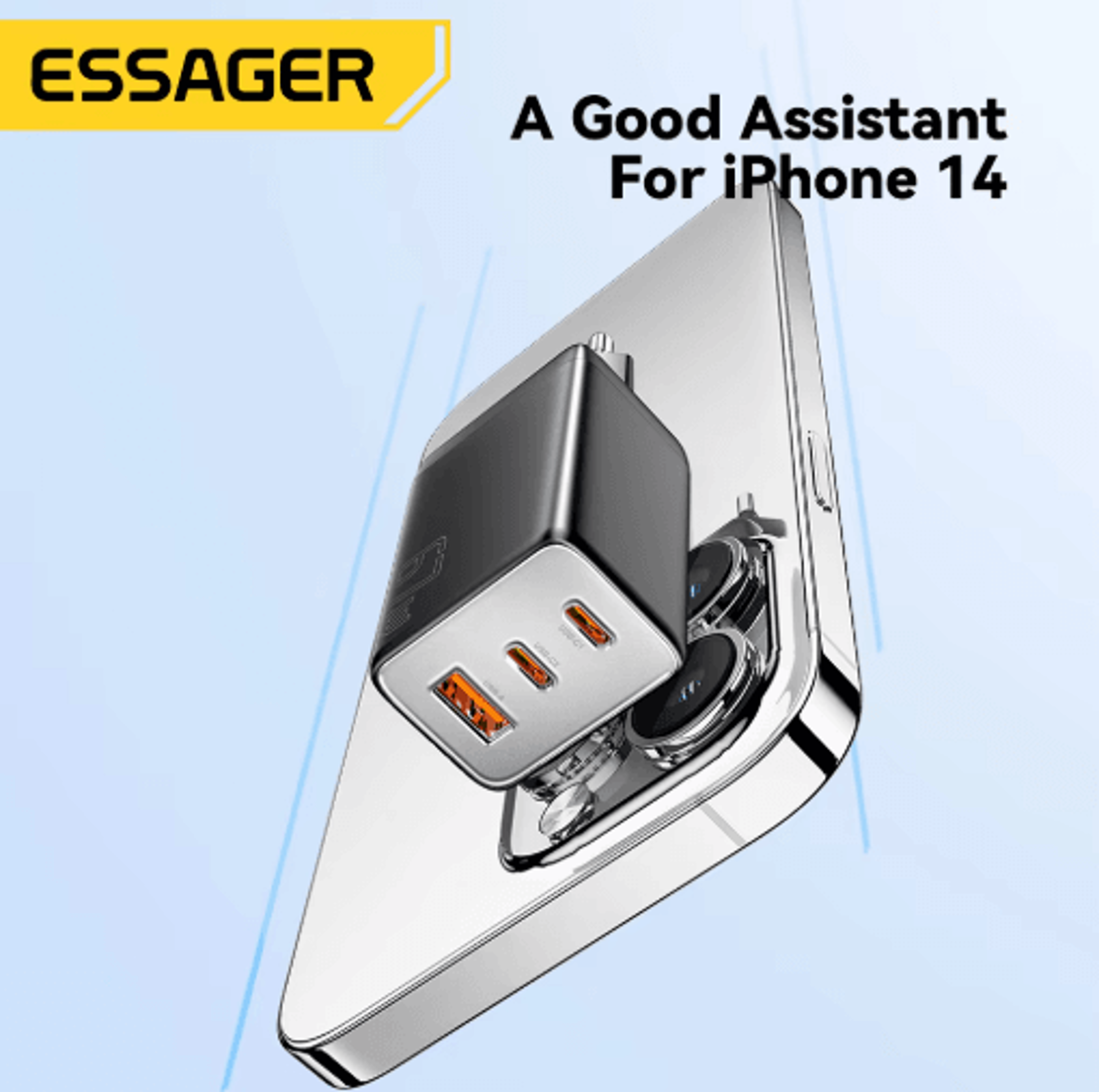 Essager 67W GaN USBC Charger  PD 30  QC 30 Fast Charger For Phones  Laptops 3