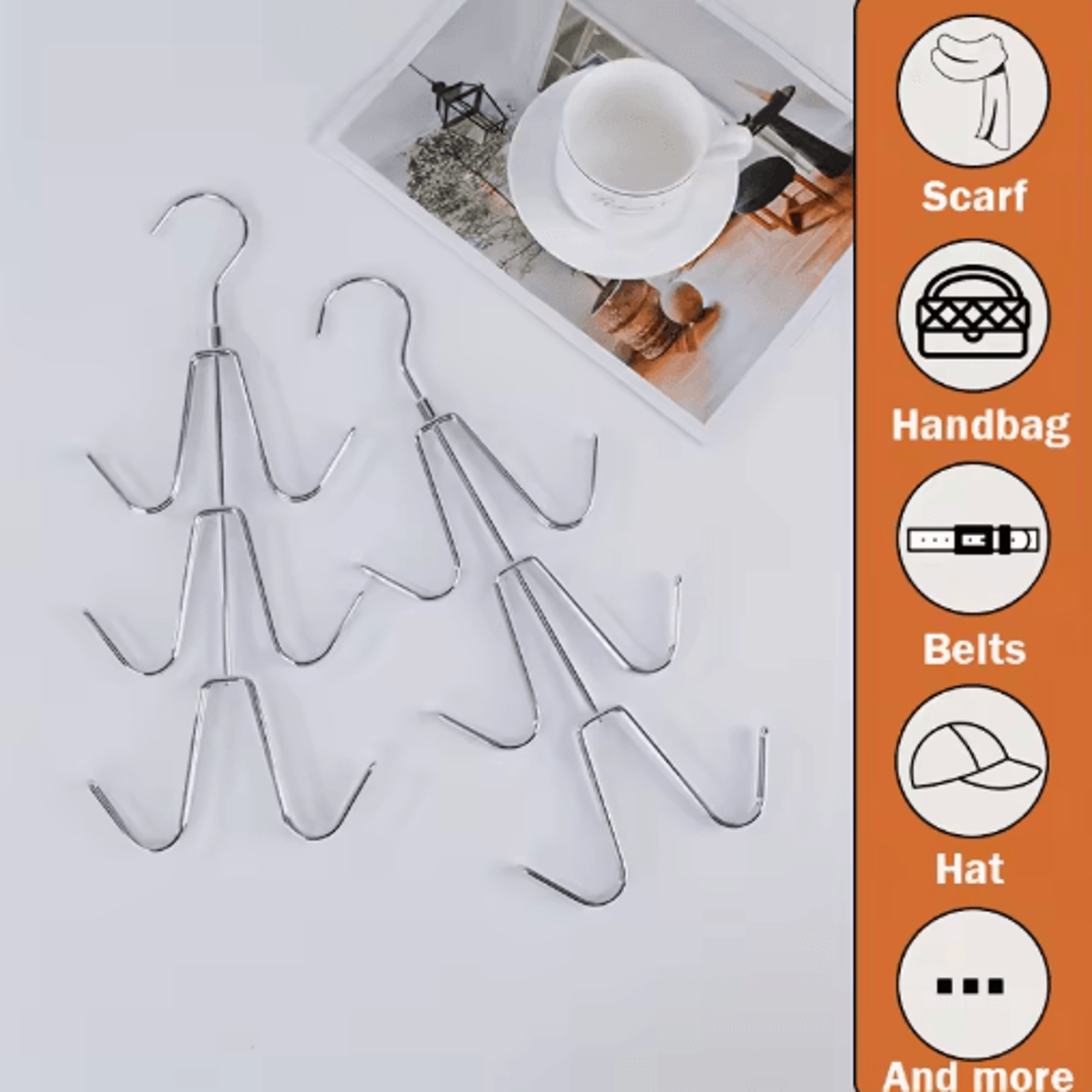 360 Rotating Metal Wallet Hanger  MultiFunctional Closet Organizer Rack 5