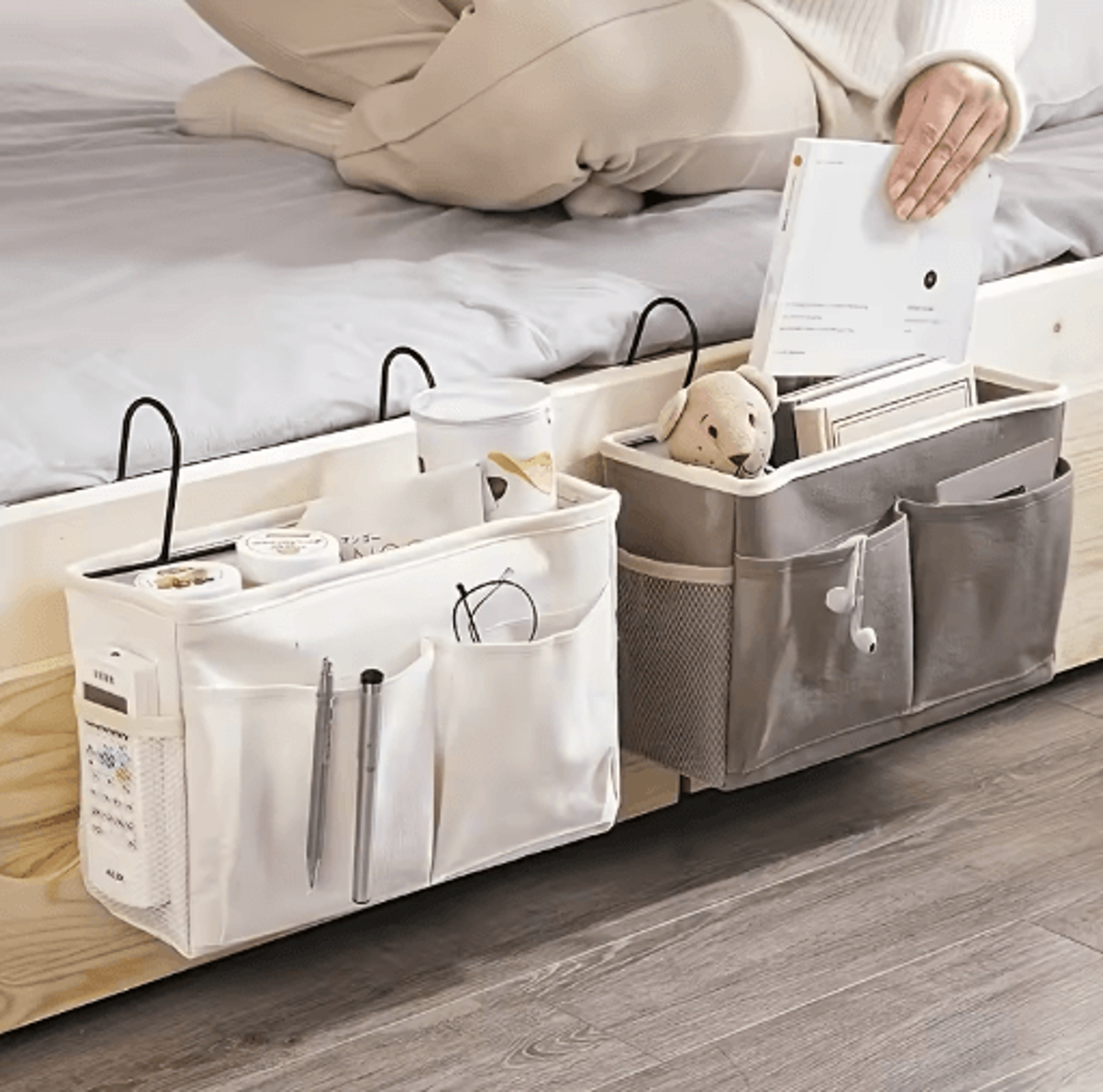 Dorm Bedside Hanging Storage Bag  Multifunctional Organizer With Pockets 5