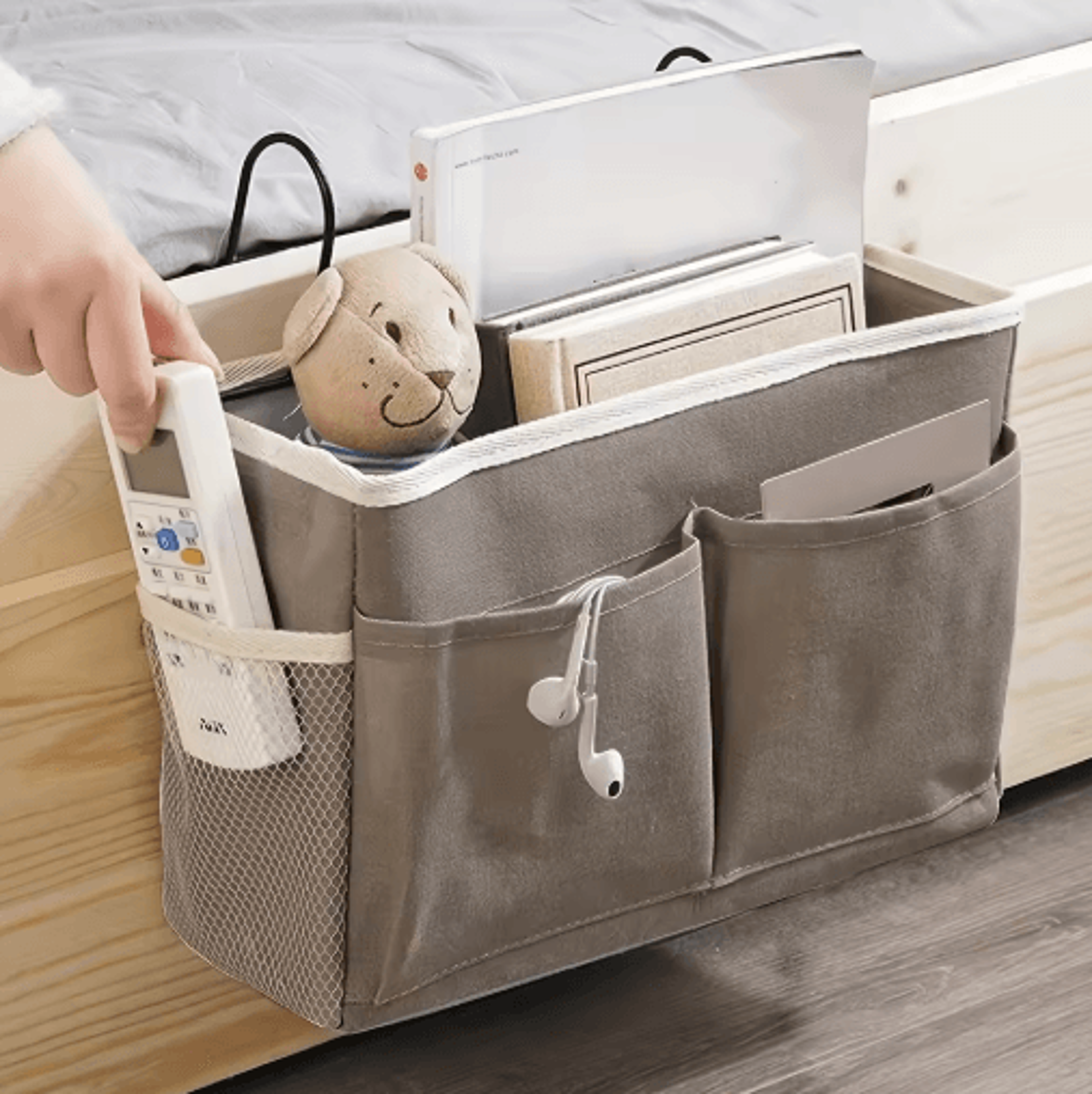 Dorm Bedside Hanging Storage Bag  Multifunctional Organizer With Pockets 6