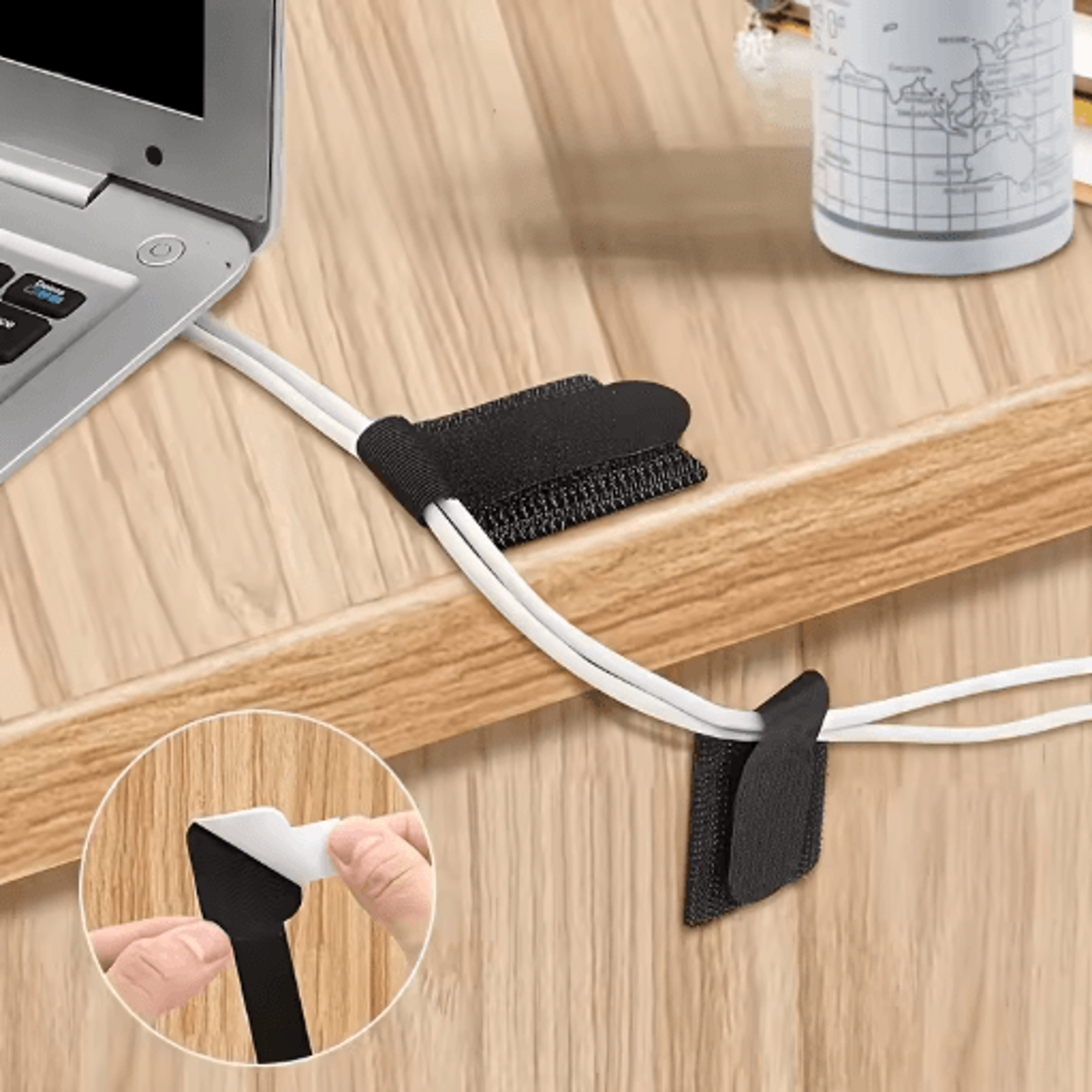 HeavyDuty Reusable Cable Organizer Tape  Strong Hold Cord Management 10pcs 8