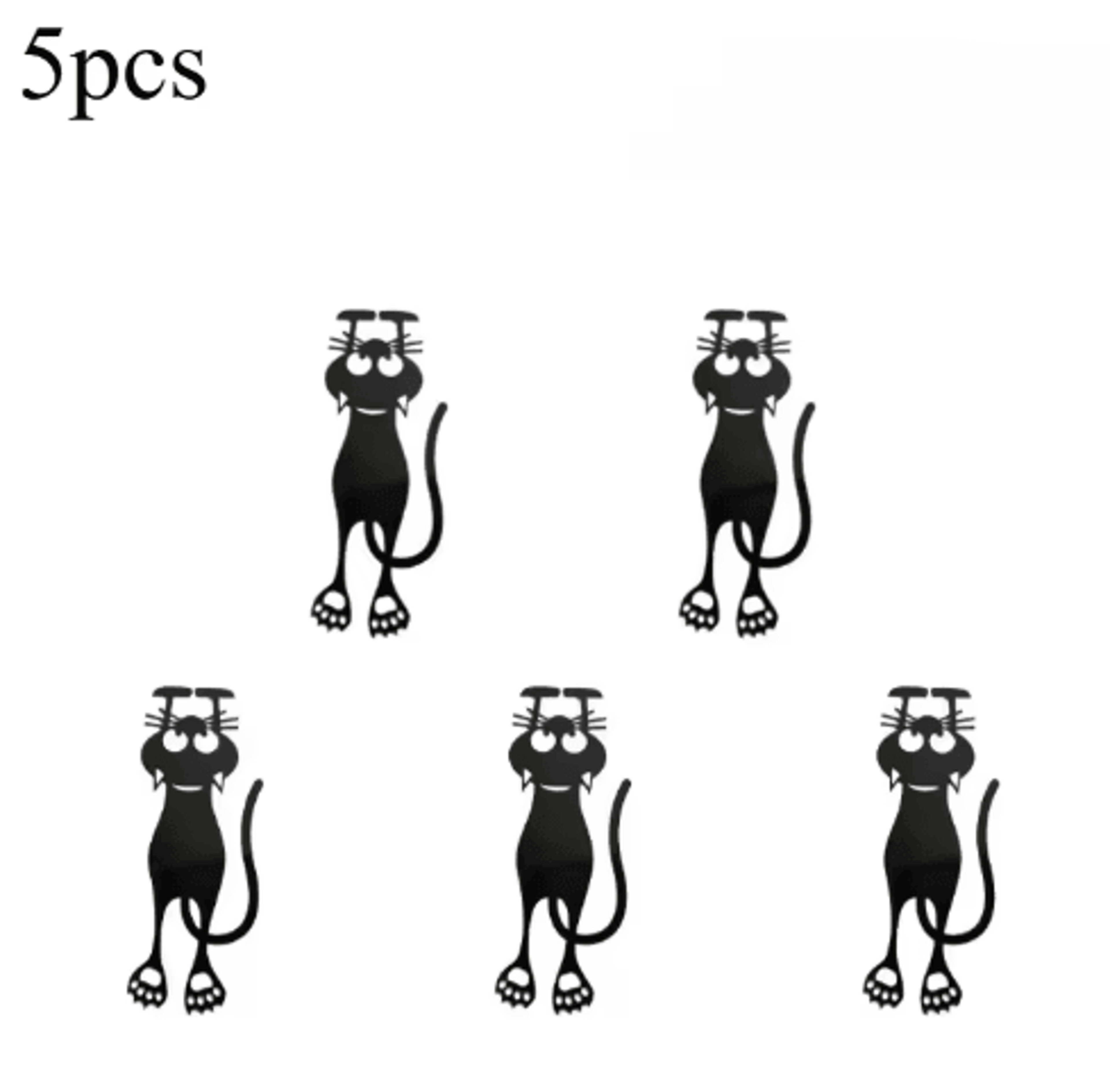 Acrylic HollowedOut Black Kitten Bookmarks  Creative Hanging Page Markers 3pcs 1