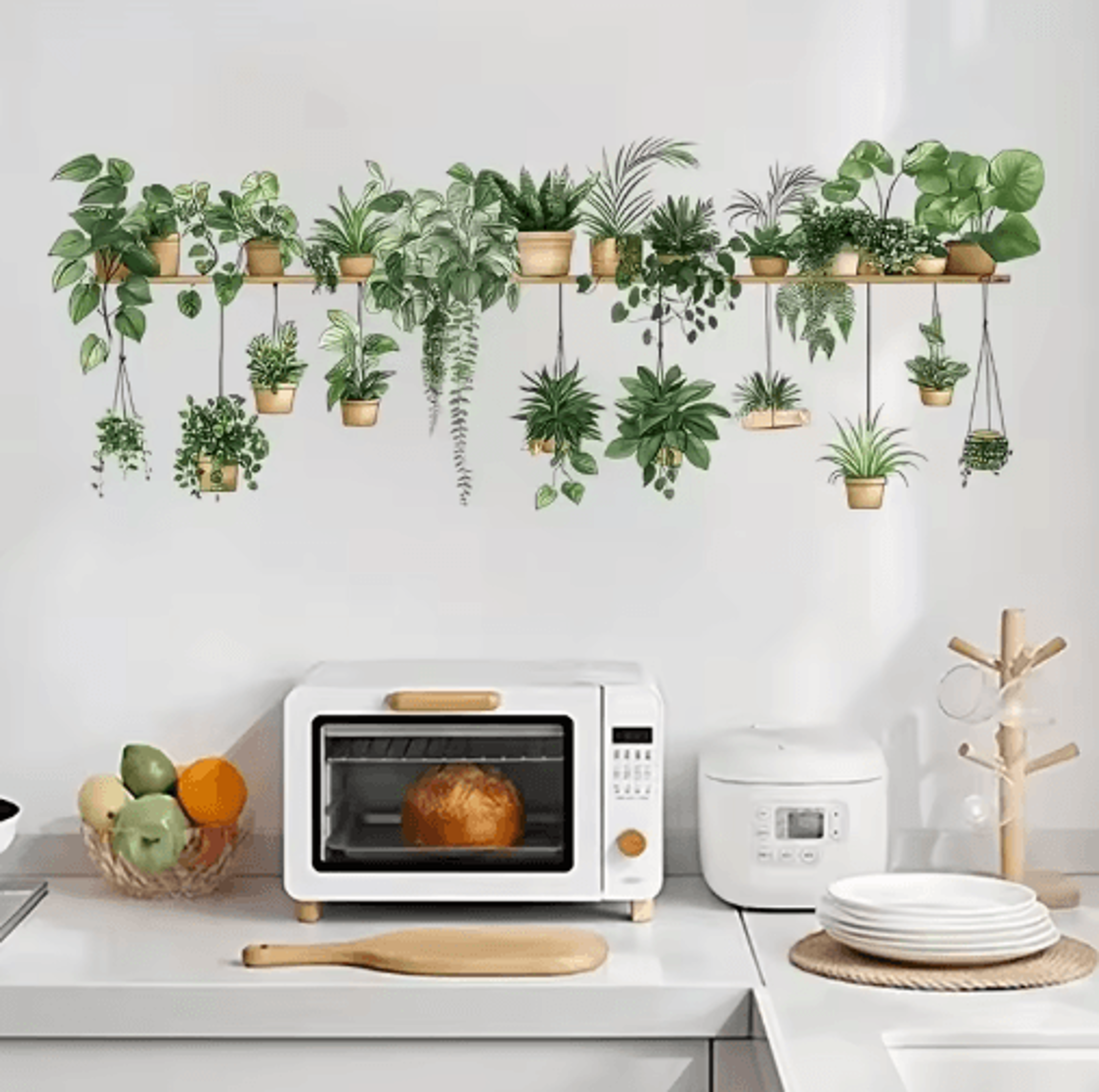 Multiple Flower Shelf Wall Stickers  Potted Plant Decor For Home  Kids Rooms 2