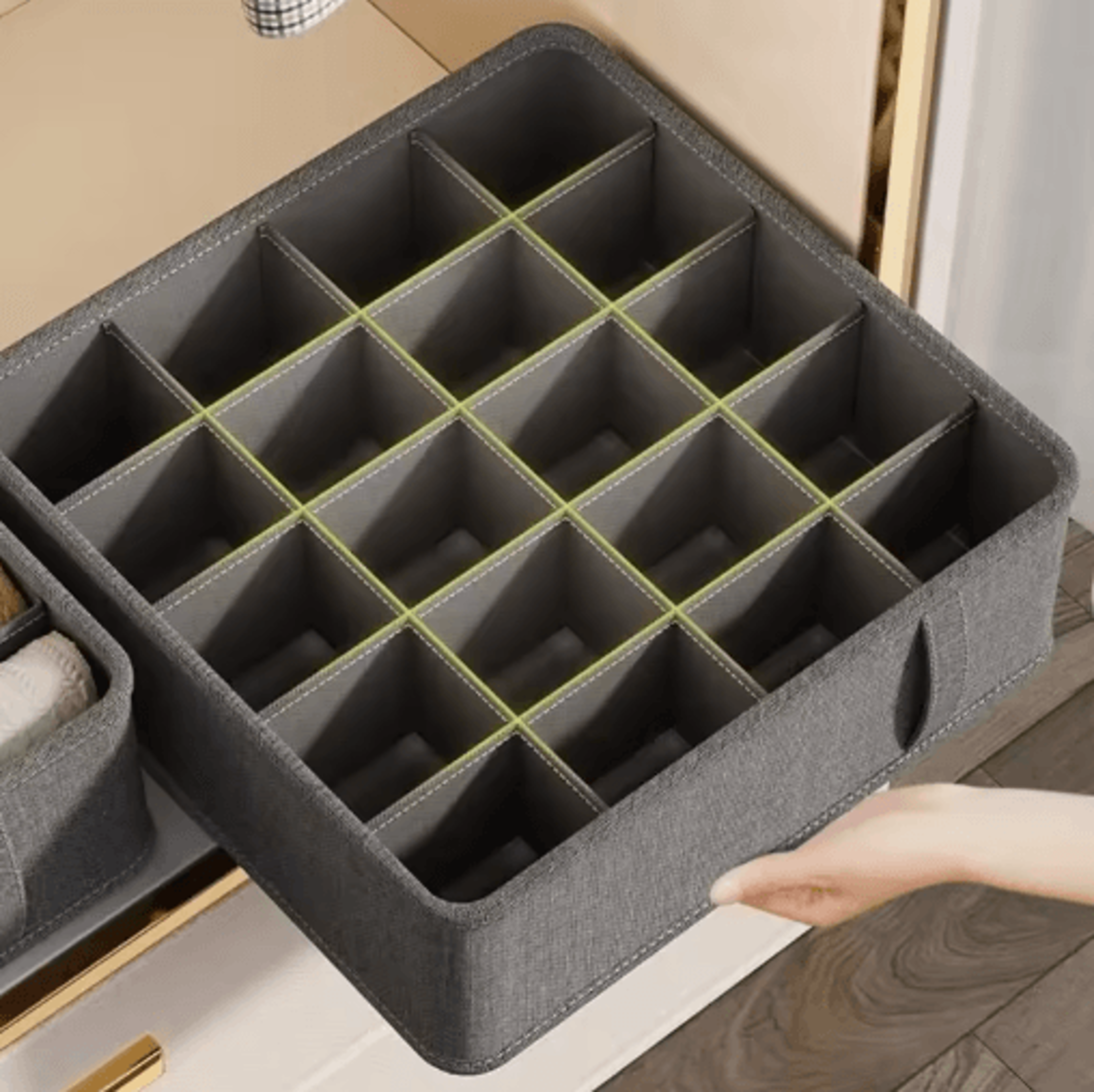 Underwear Drawer Organizer  MultiCompartment Wardrobe Storage Box For Socks  Lingerie 0