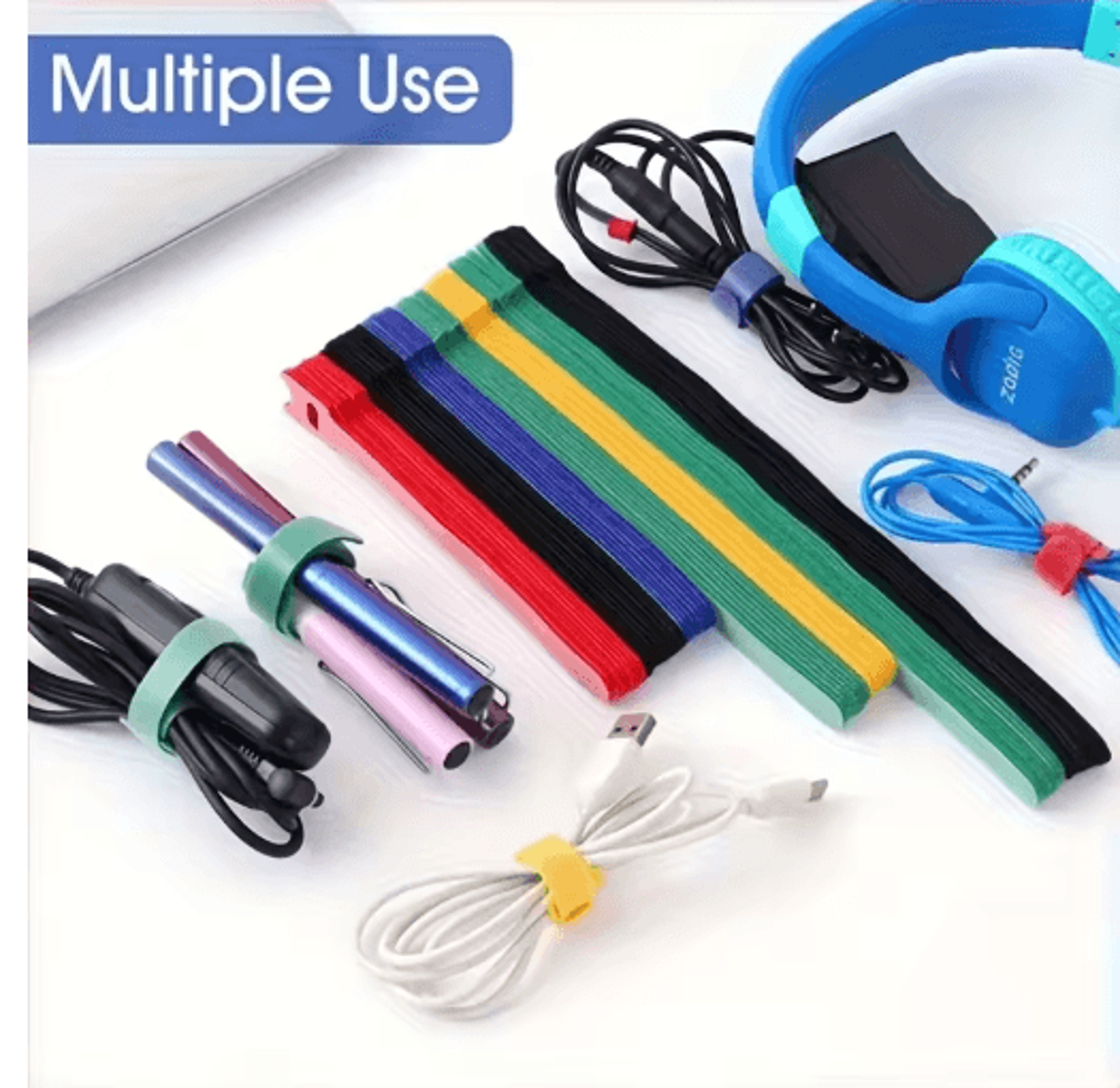 Adjustable Cable Management Straps  Reusable Desk Wire Organizers 50pcs 12 By 150mm 4