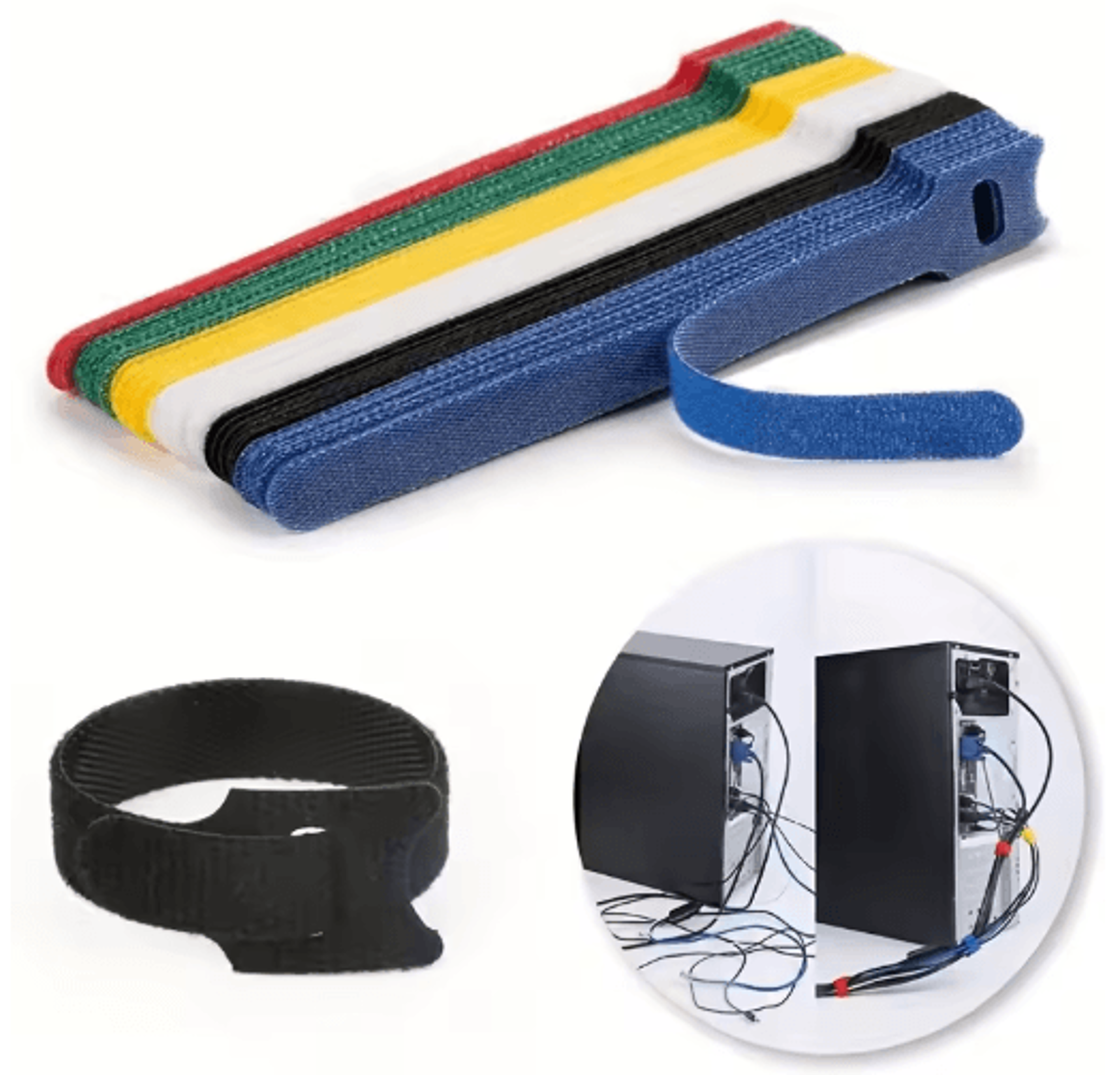 Adjustable Cable Management Straps  Reusable Desk Wire Organizers 50pcs 12 By 150mm 5