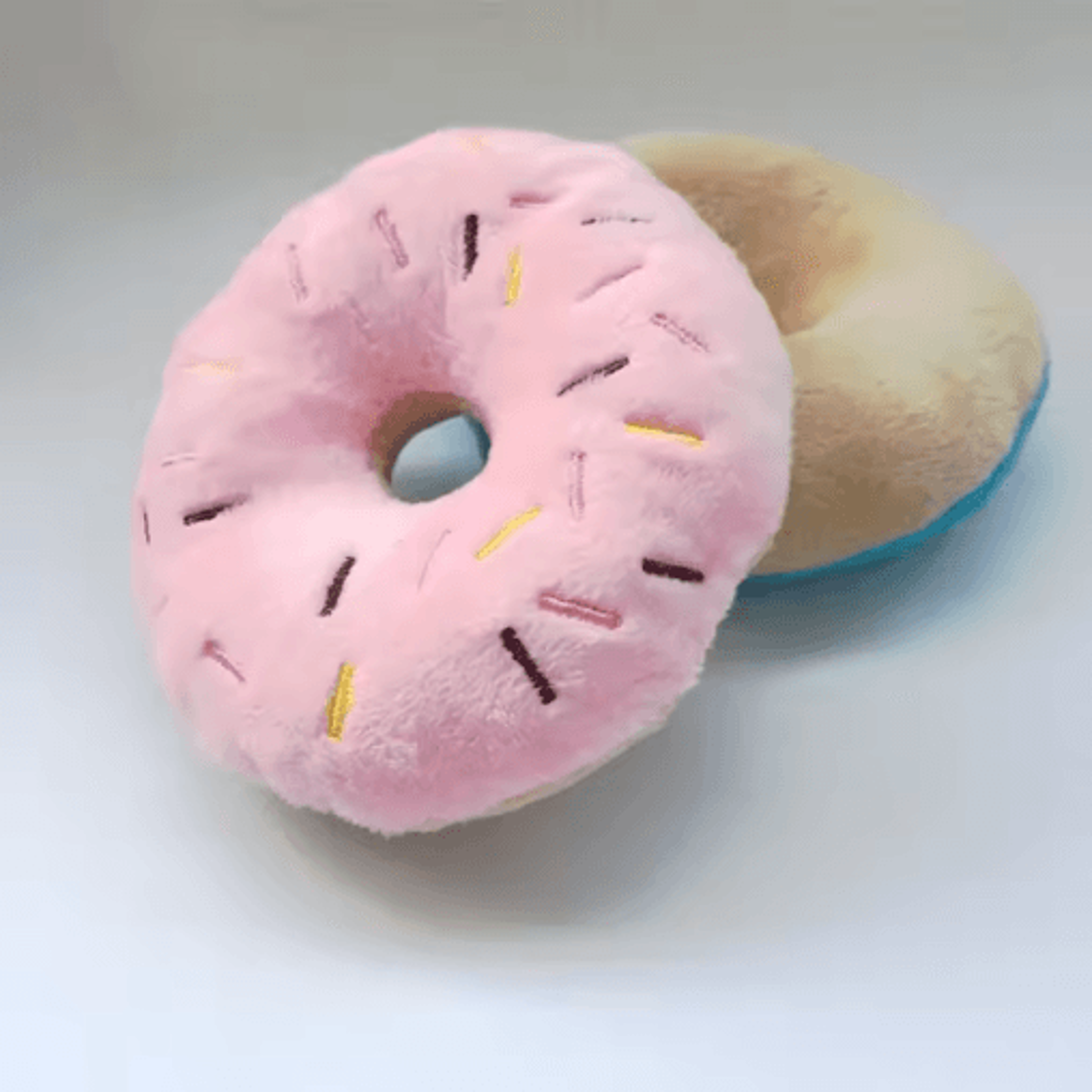 Squeaky Plush Donut Dog Toy  Soft Chew  Interactive Toy For Puppies And Small Dogs 4