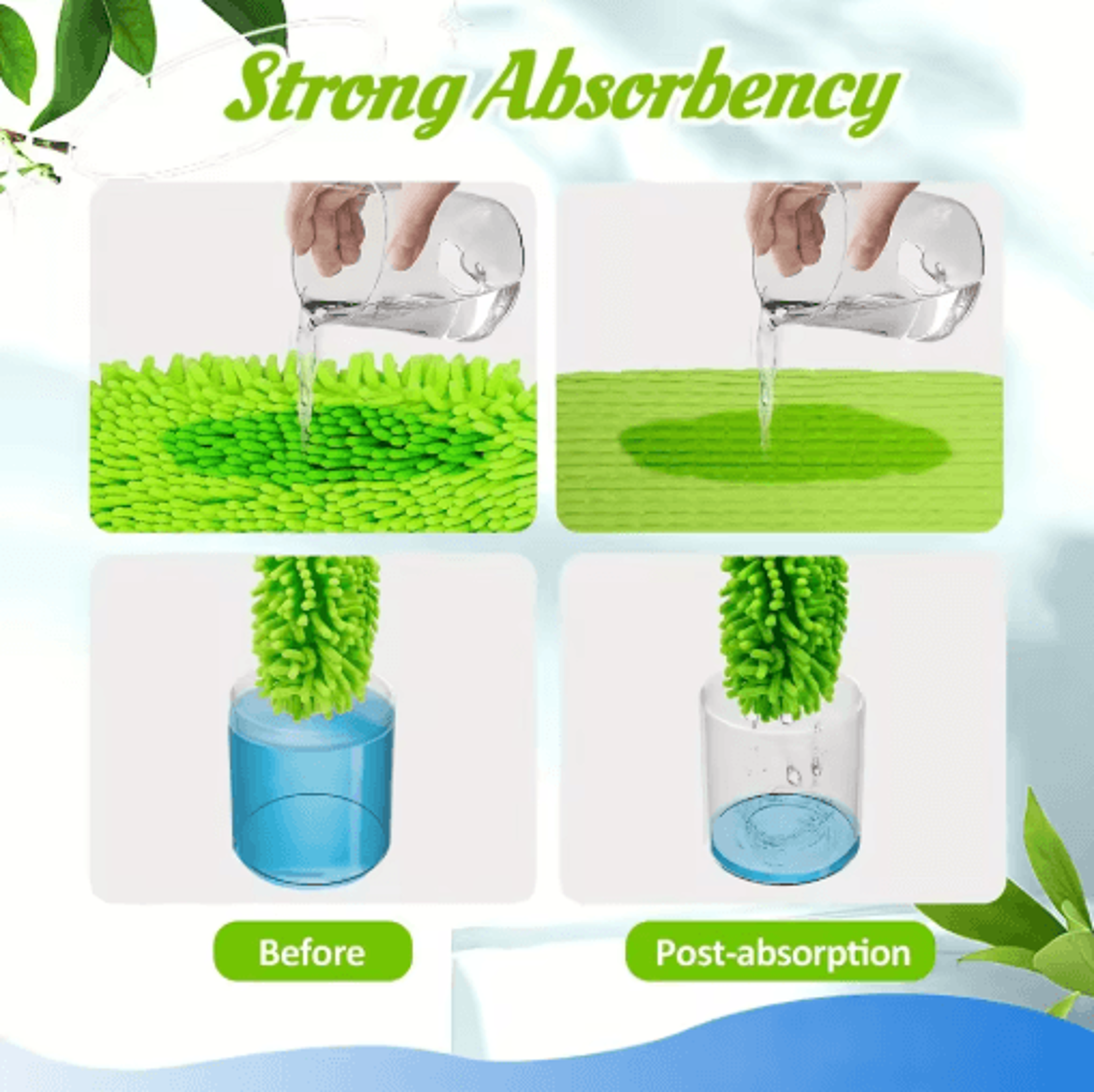 Reusable Chenille Mop Cloth Covers 4Pack  Soft  Highly Absorbent Floor Cleaning Pads 3
