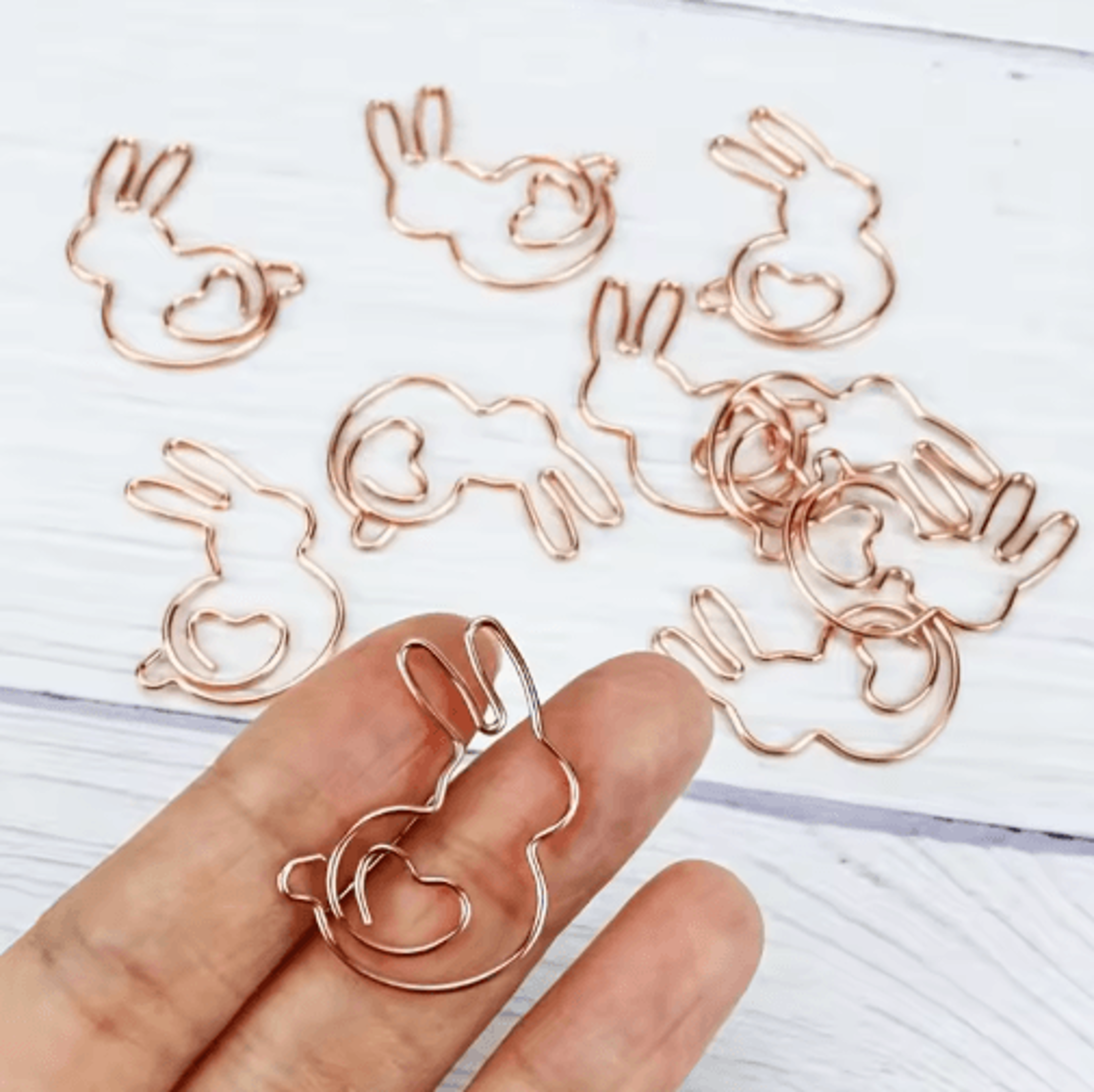 Rabbit HeartShaped Paper Clips 10Pack  Cute Bookmarks  DIY Craft Accessories 0