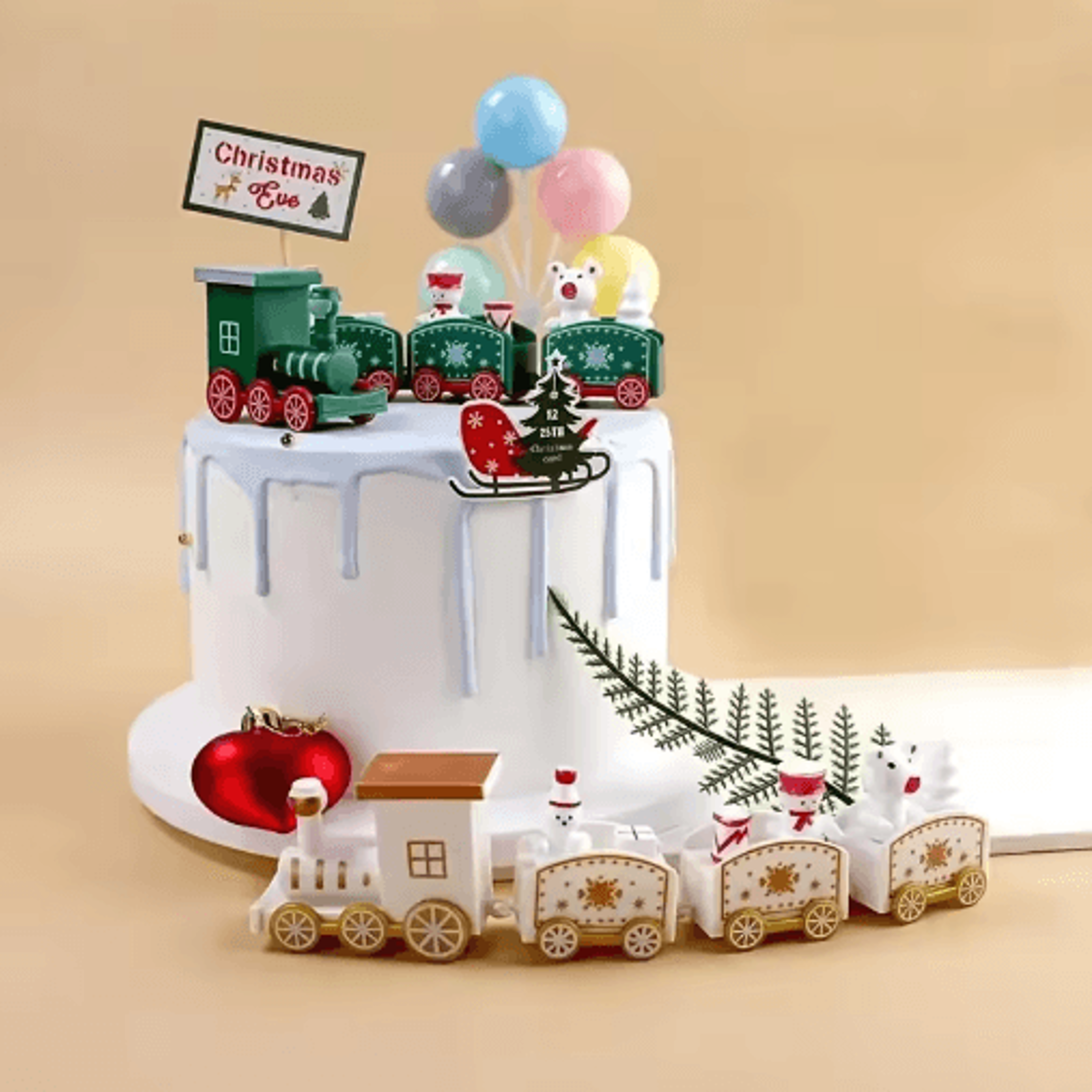 Decorative Plastic Train Figurine  Collectible Home  Holiday Party Ornament 7