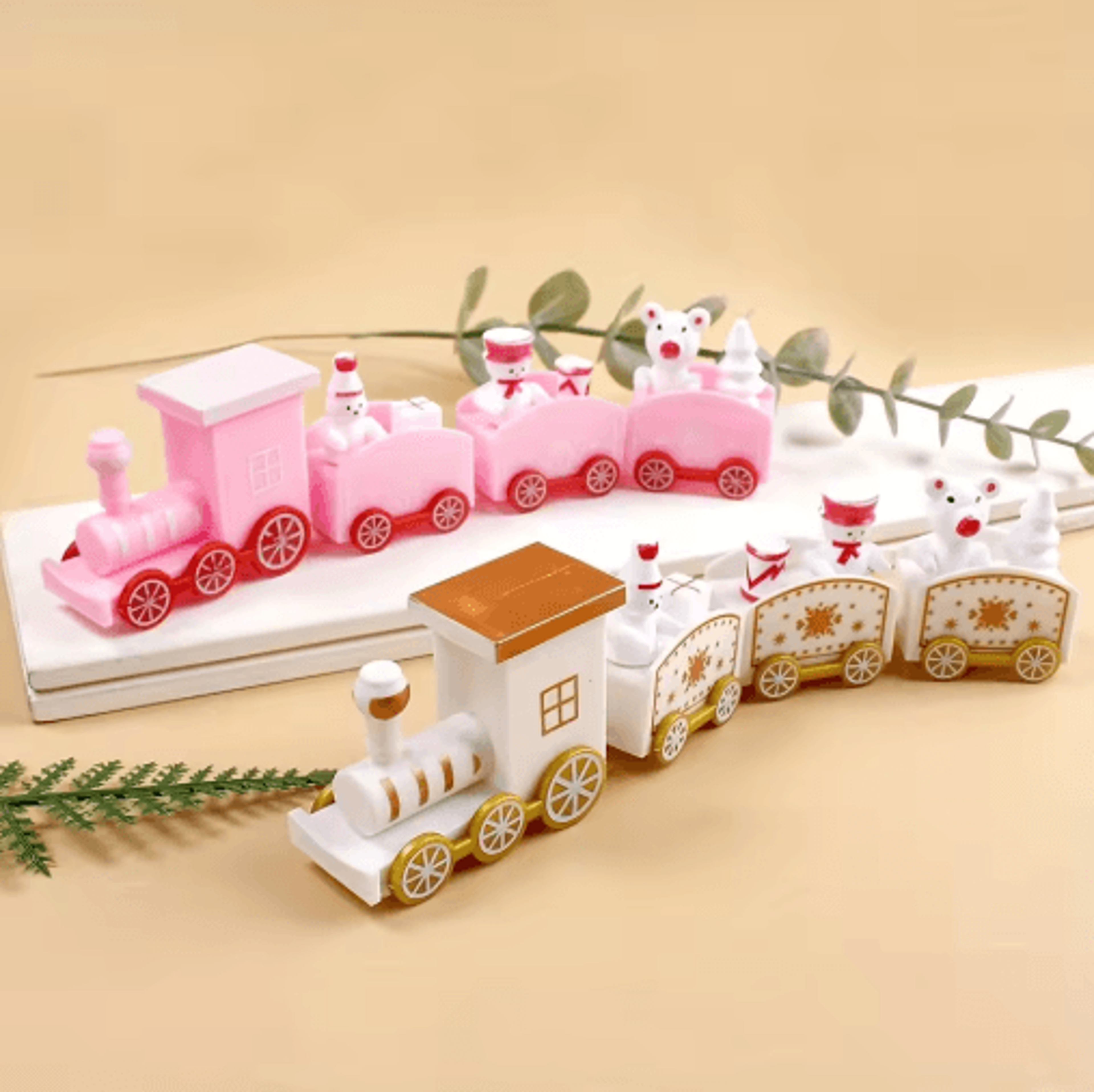 Decorative Plastic Train Figurine  Collectible Home  Holiday Party Ornament 8