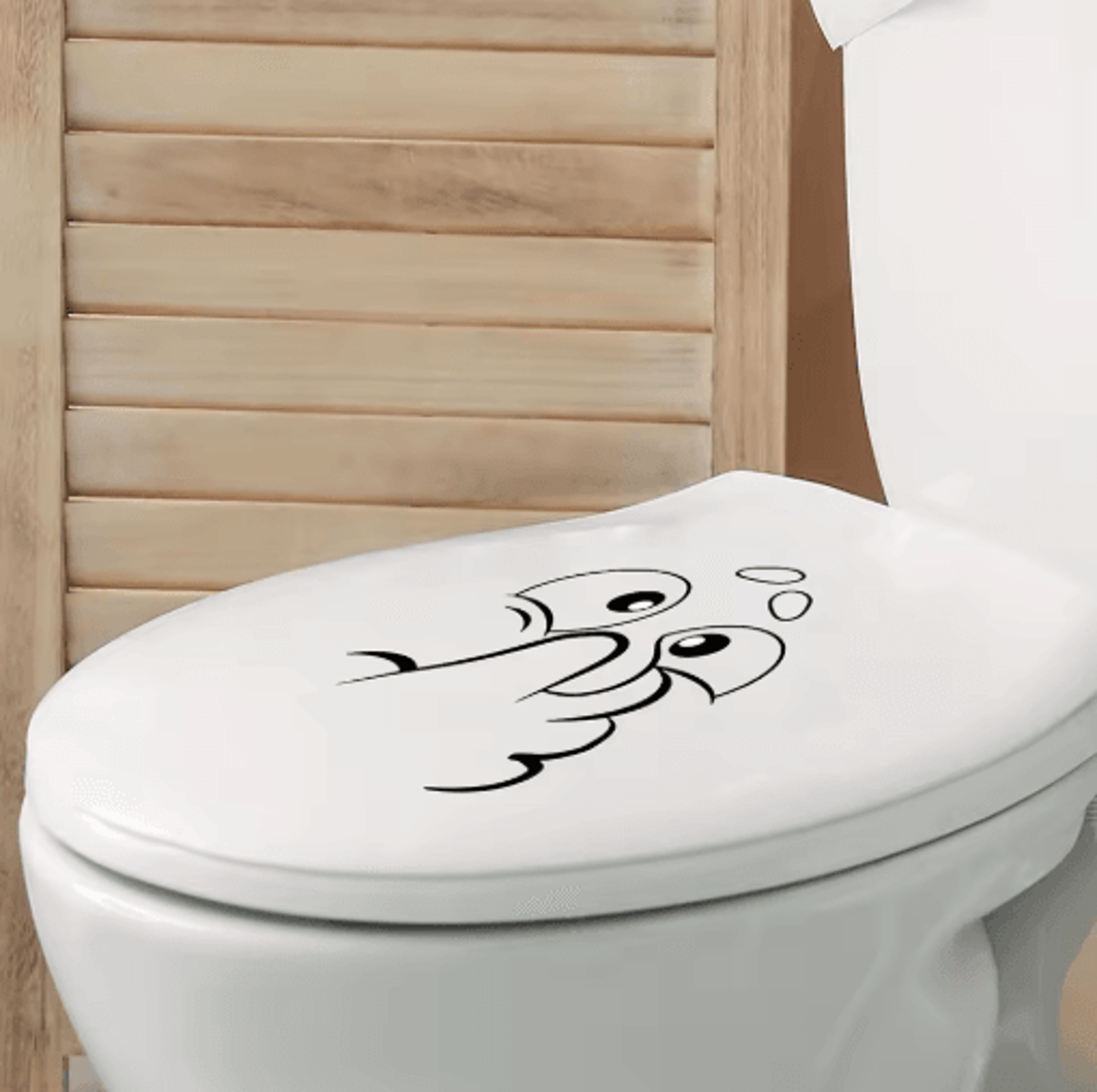 Cute Cartoon Bathroom Toilet Stickers  Creative Fun Wall  Toilet Art Decor 4