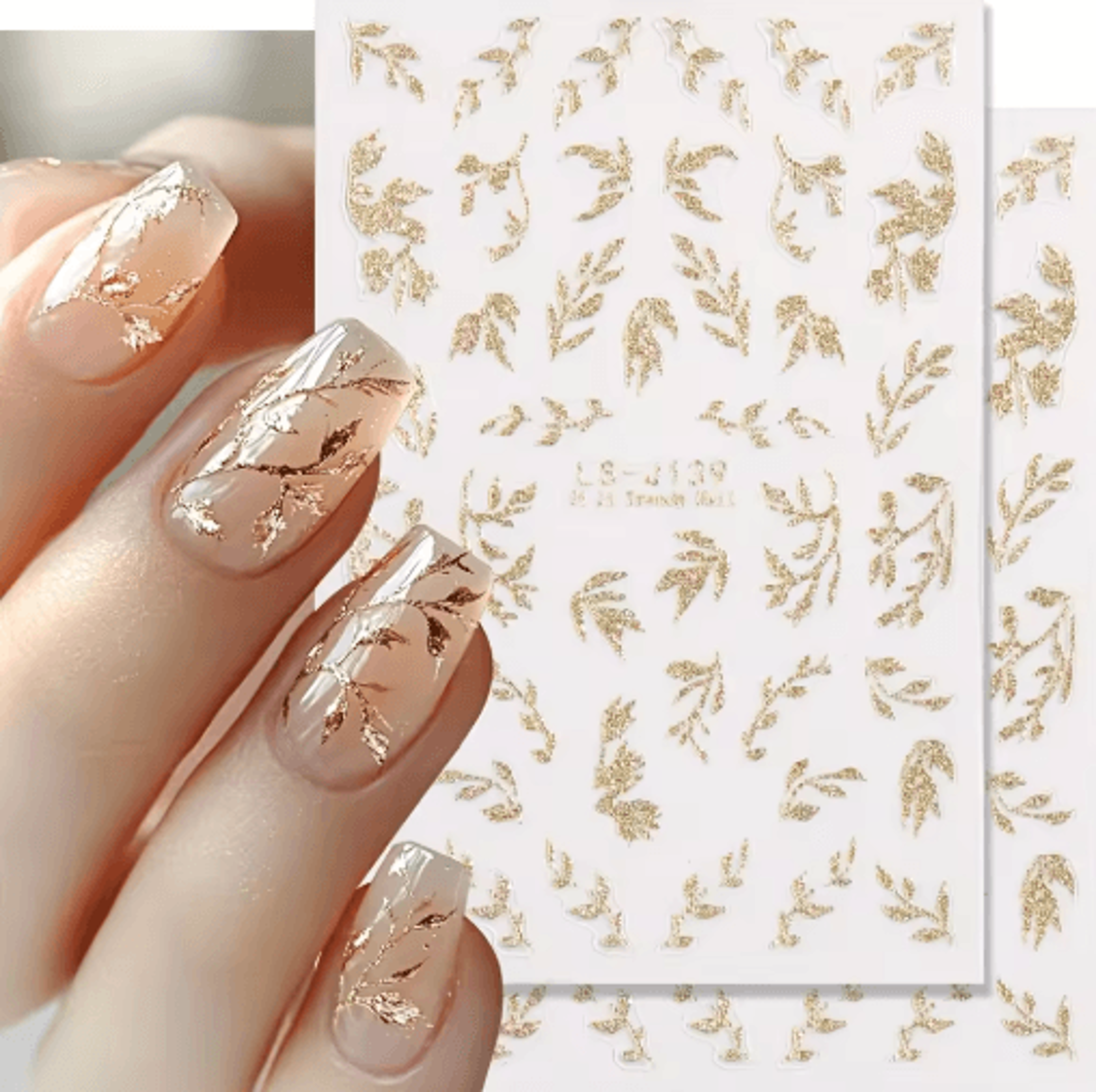 Autumn Leaf Nail Art Stickers 2Pack  Waterproof SelfAdhesive DIY Manicure Decals 6