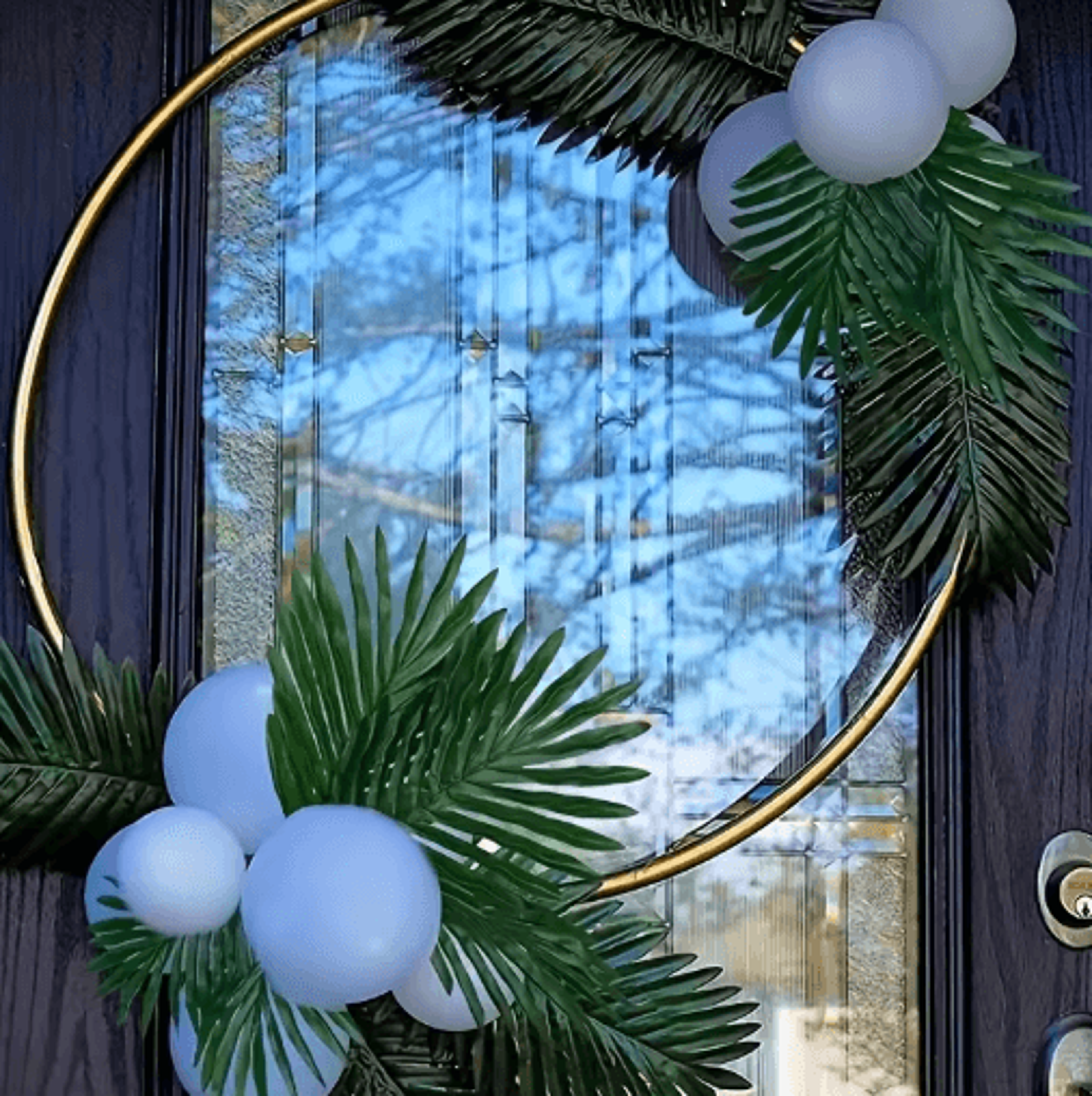 Artificial Tropical Palm Leaves With Stems  Plastic Greenery For Home Garden  Event Decor 5