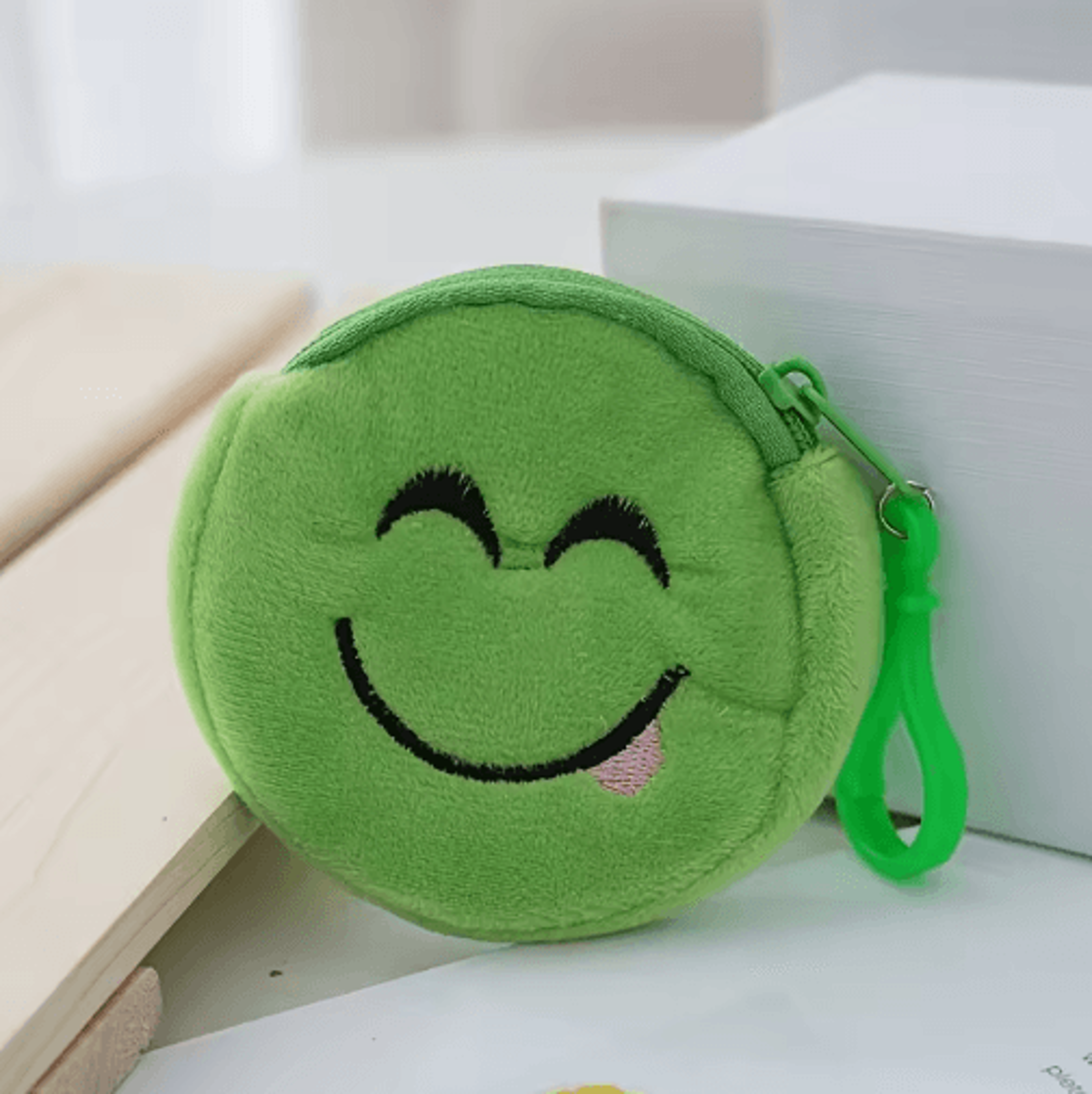 Cartoon Plush Coin Purses 5Pack  Zippered Mini Wallets With Cute Expressions  Keychain 3